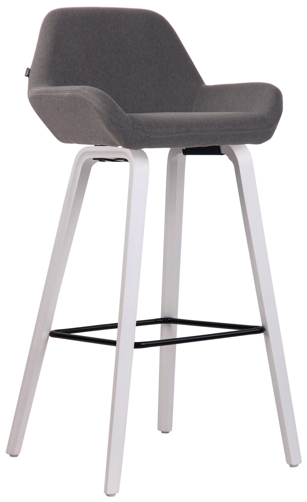 Barhocker Barhocker Newnan Stoff 4-Fuß Gestell weiß (eiche)
