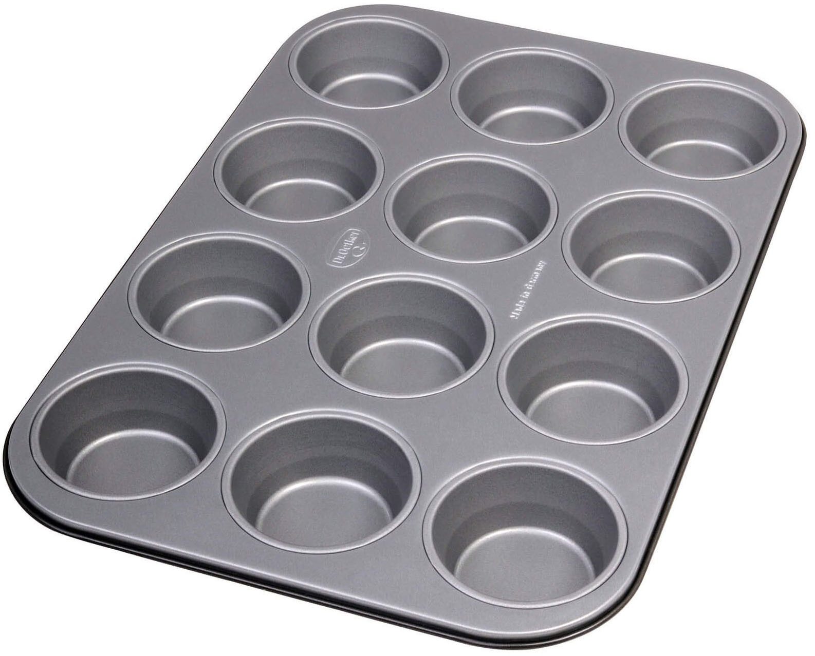 Dr. Oetker Küchenhelfer Muffinform Back-Idee, 12er Form, Muffinblech mit Antihaft-Beschichtung, ausgezeichnete Wärmeleitung, hitzebeständig bis 230°C