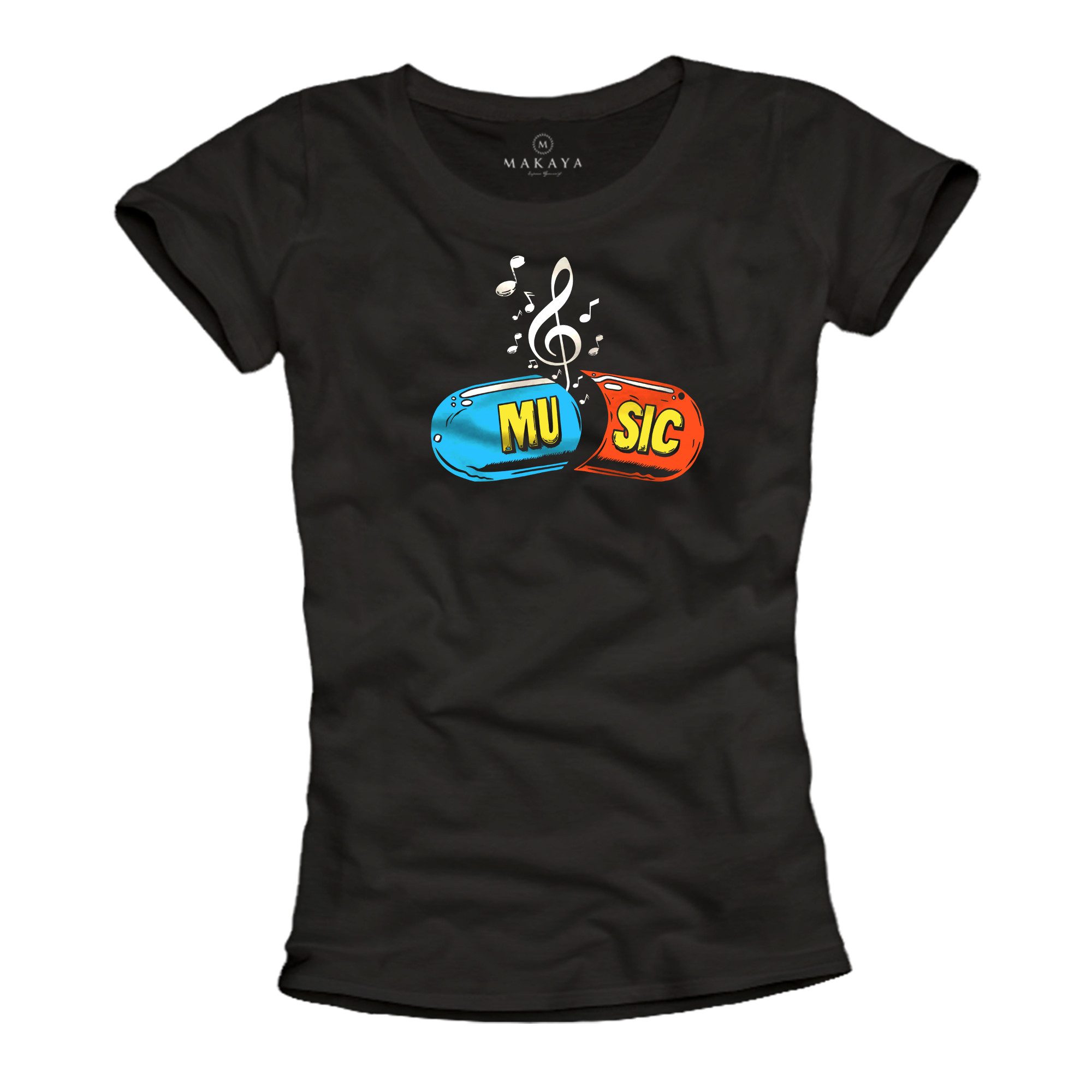 Print-Shirt Musik Top für Frauen – Rock Motiv, Elektro & Hip Hop Style