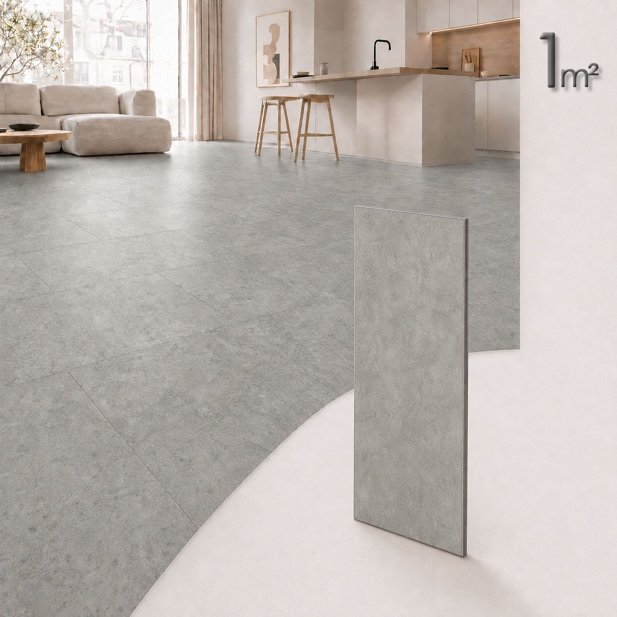 Berti Graf Designboden SPC Klick-Vinylboden 4 mm, 60 x 30 cm, wasserfest, antistatisch, pflegeleicht, kleberfrei, für Badezimmer