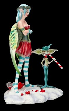 Figuren Shop GmbH Fantasy-Figur Elfen Figur mit Weihnachts-Kobold - The Naughty List - Weihnachtsdeko
