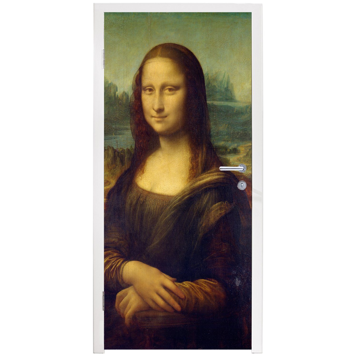Matt, Vinci, Türaufkleber, Lisa Tür, Fototapete cm (1 - 75x205 für St), Mona MuchoWow da bedruckt, Türtapete Leonardo