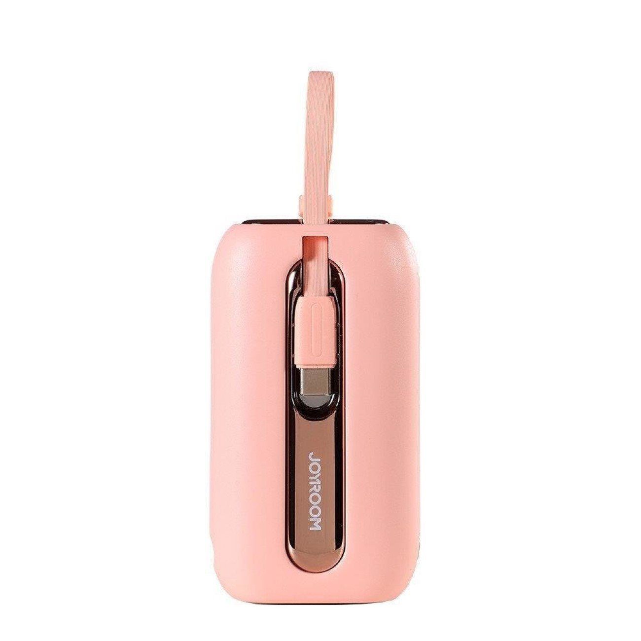 JOYROOM Powerbank 10000mAh mit 2 integrierten USB C und iPhone Kabeln pink Powerbank (1 St)