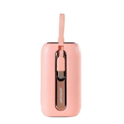 JOYROOM Powerbank 10000mAh mit 2 integrierten USB C und iPhone Kabeln pink Powerbank (1 St)