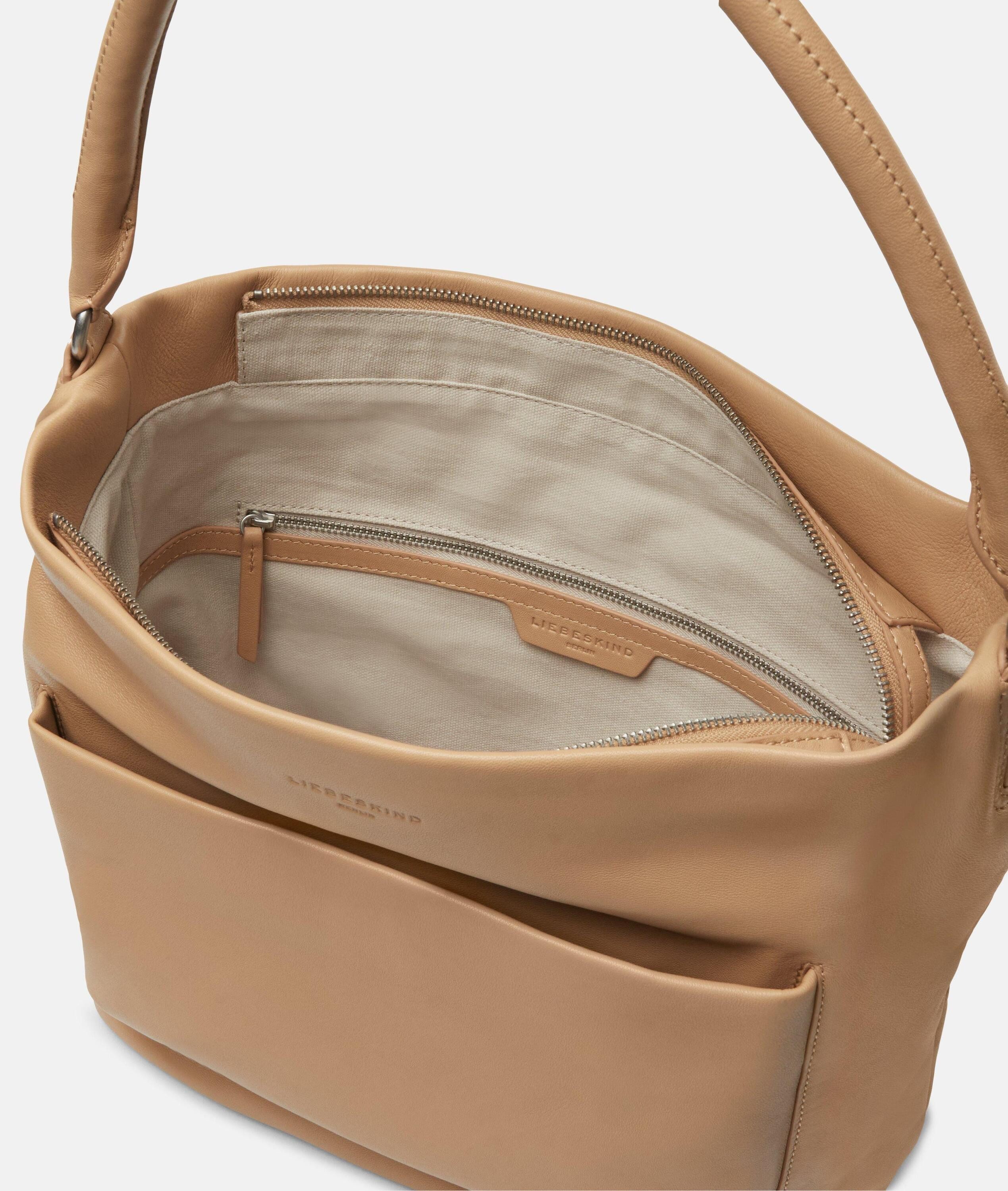 Liebeskind Berlin Schultertasche Hobo EVER, Geräumige Hobo-Bag aus weichem Leder