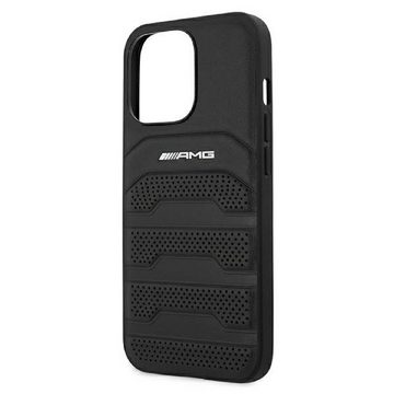 Mercedes Handyhülle AMG iPhone 13 Pro Max Cover Hardcase Echtleder schwarz 6,7 Zoll, Kantenschutz