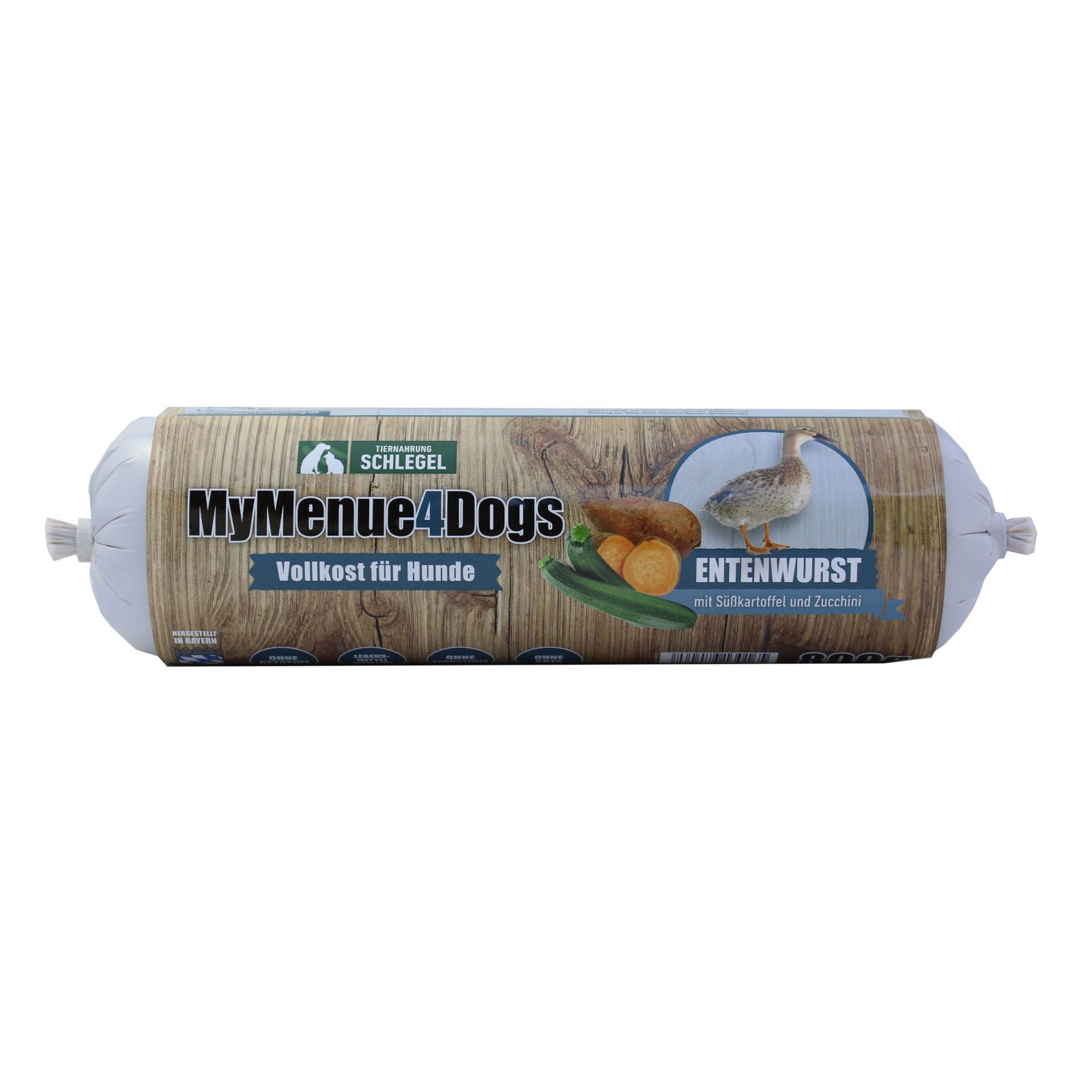 Tiernahrung Schlegel MyMenue4Dogs Hundefutter Entenwurst, Nassfutter für: Hunde