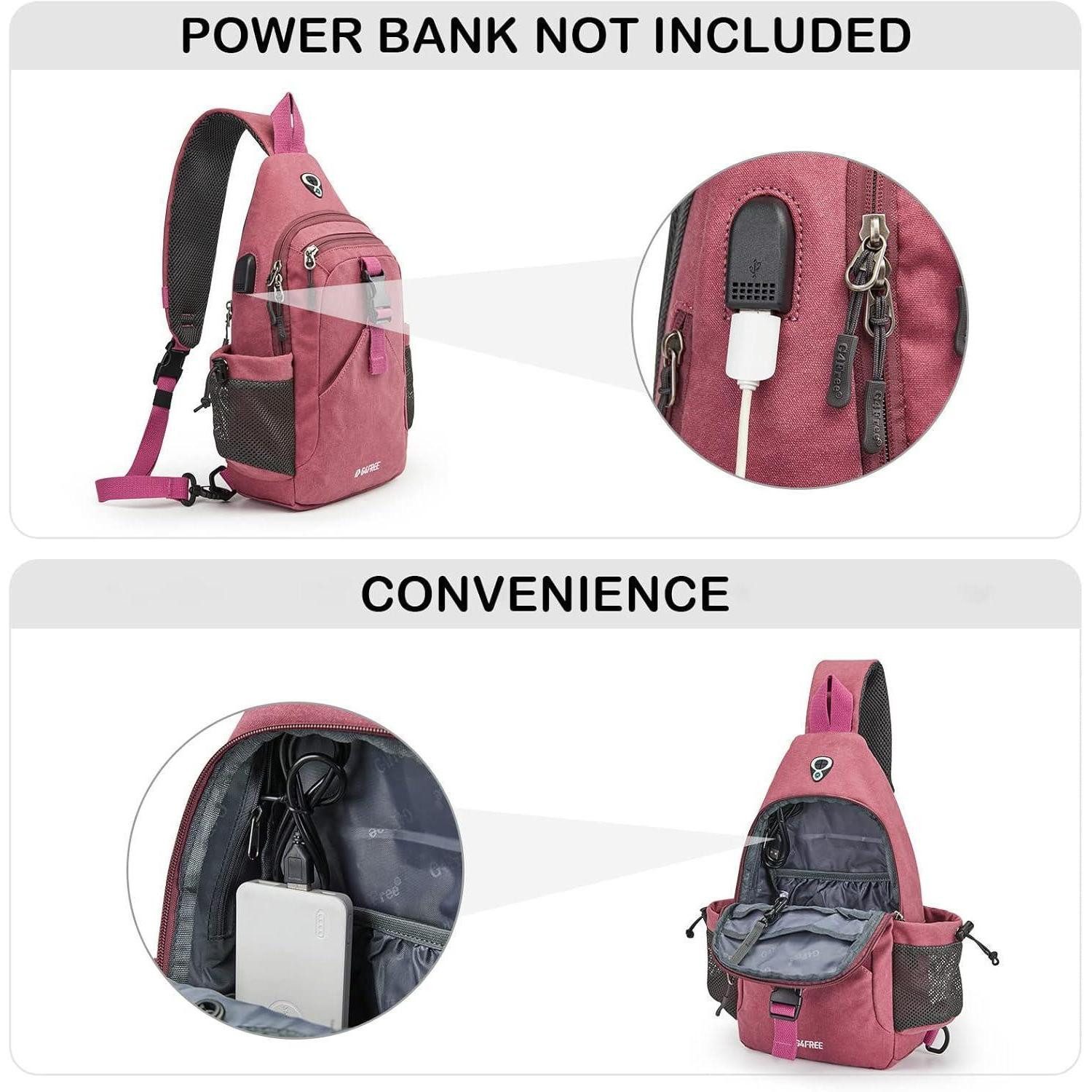 LuxusKollektion Schultertasche Canvas Brusttasche Schultertasche Sling Bag für Reise Wandern Laufen