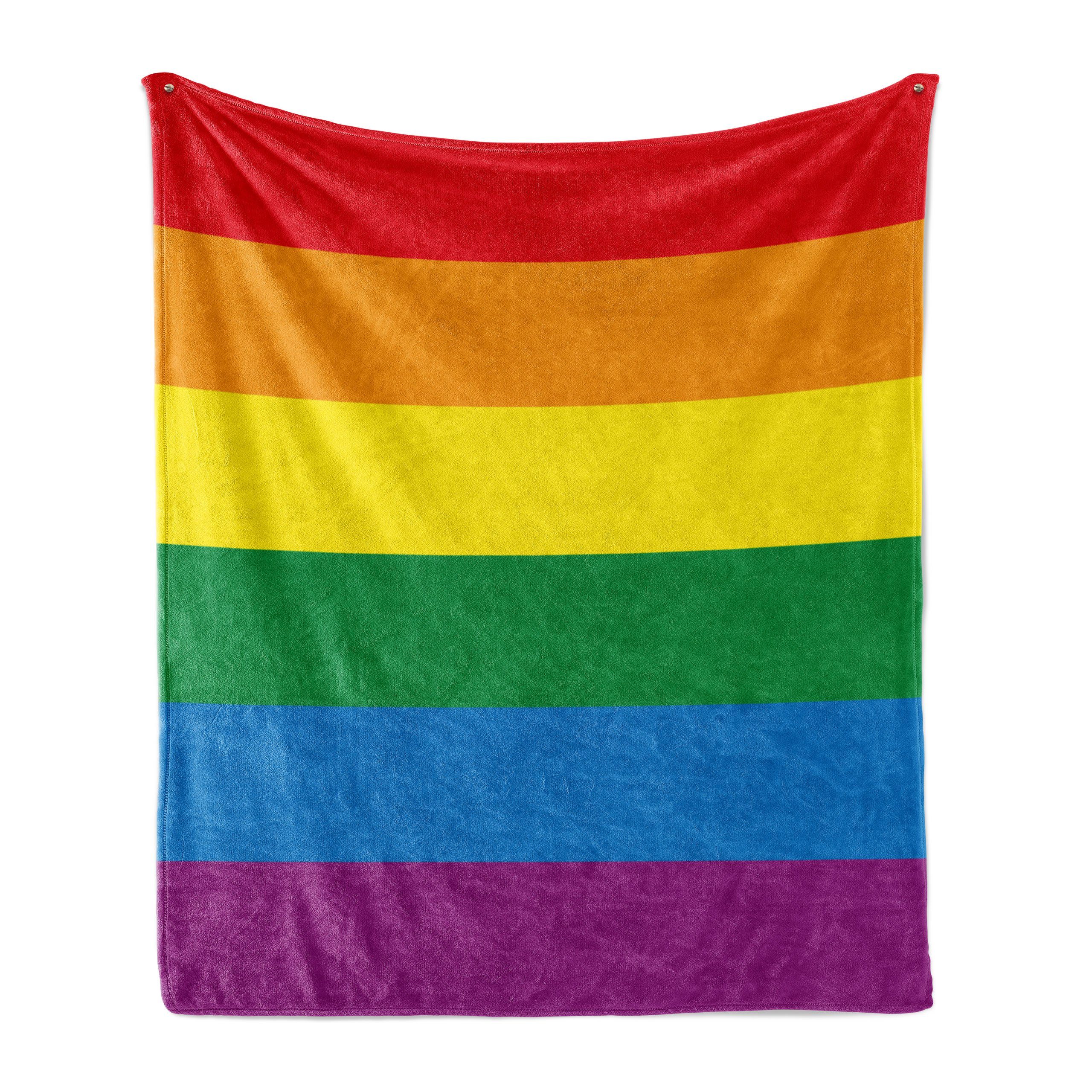 Wohndecke Gemütlicher Plüsch für den Innen- und Außenbereich, Abakuhaus, Regenbogen Homosexuell Parade Flagge Freiheit