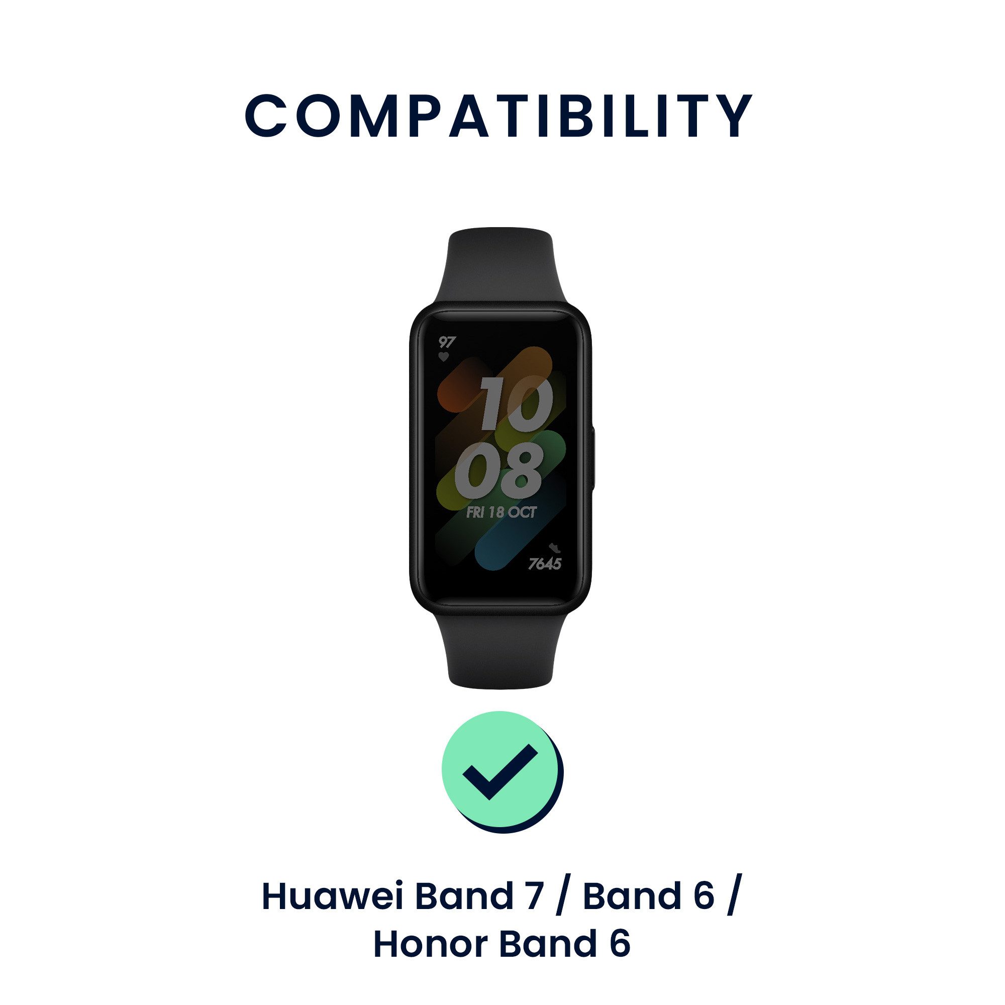 kwmobile 2x Uhrenarmband für Huawei Band 7 / Band 6 / Honor Band 6 Armband Smartwatch, 2-tlg., Fitnesstracker Band Set aus TPU Silikon - Ersatzarmband Smartwatch