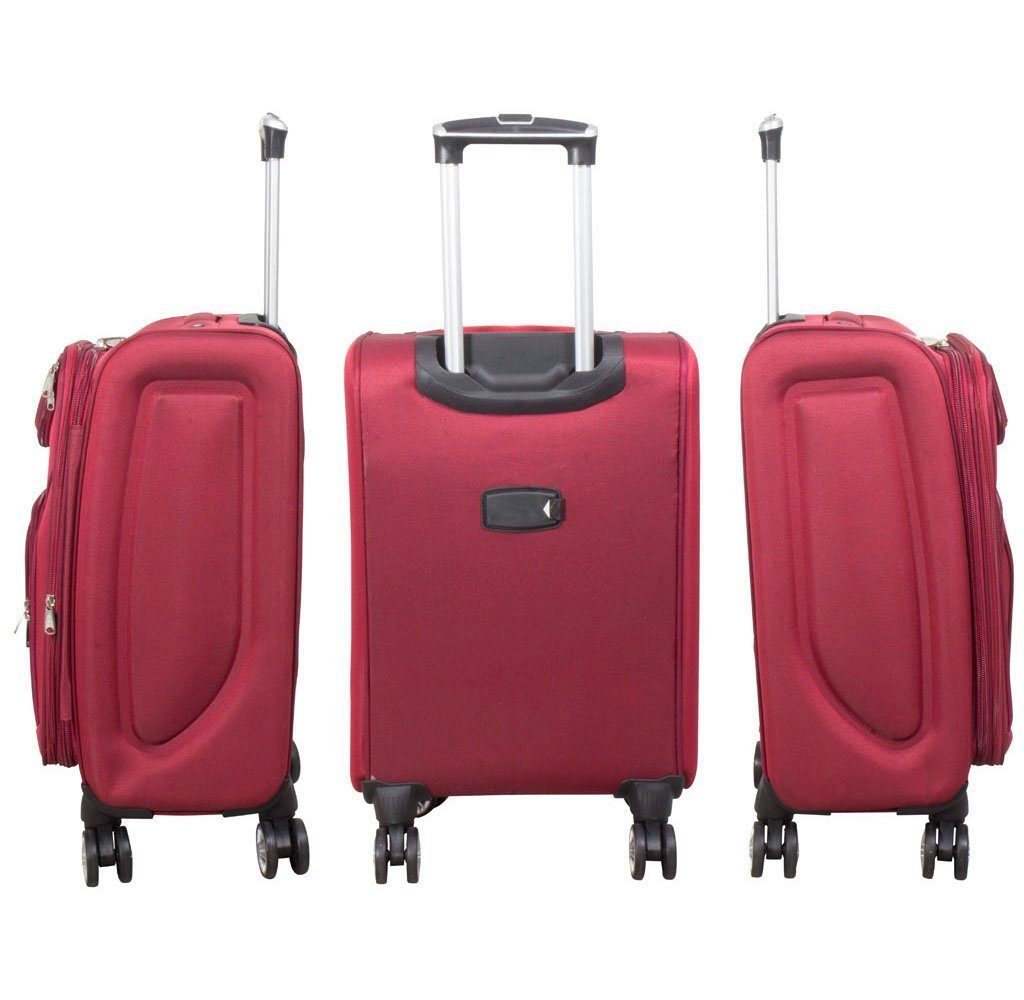 68, - Koffer mit 4 55 rot - Farben MONOPOL® 78, cm Rollen 4 Trolleyset - in Dehnfalte -