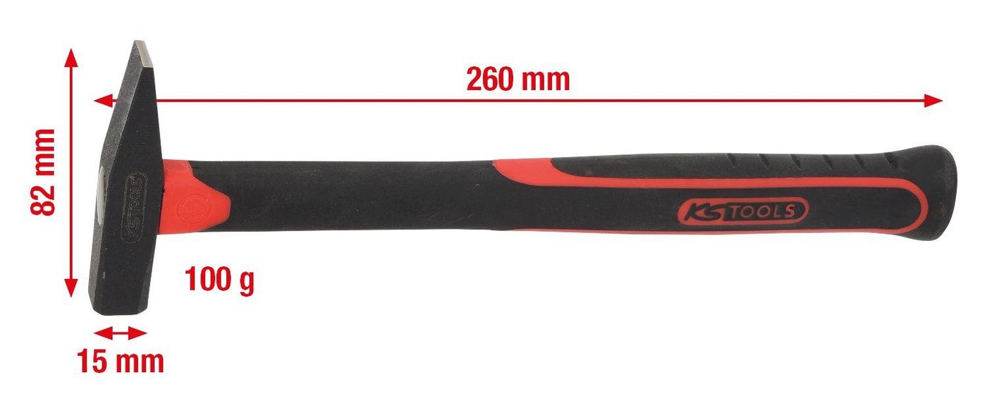 Thumbnail - KS Tools Hammer Schlosserhammer mit Fiberglasstiel, 100g