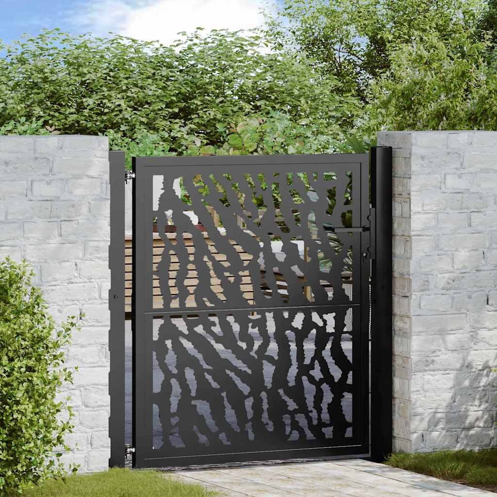 vidaXL Gartentor, Gartentor Schwarz 105x106 cm günstig online kaufen