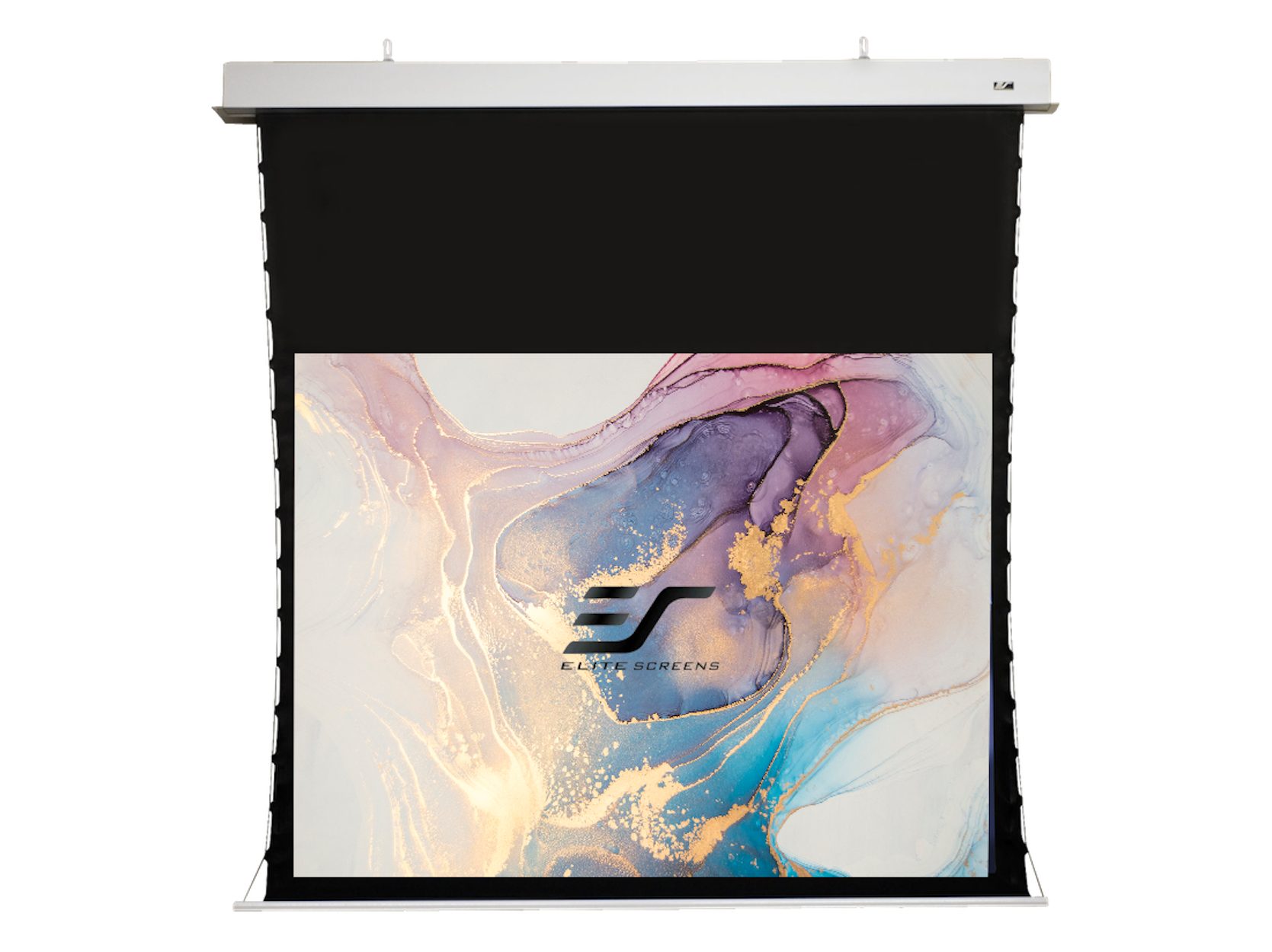 ELITE SCREENS EVANESCE TAB TENSION - DECKENEINBAU MOTORLEINWAND Motorleinwand (Weiß / 4:3 / 203 x 152 (Vorlauf 50cm)-CineWhite)