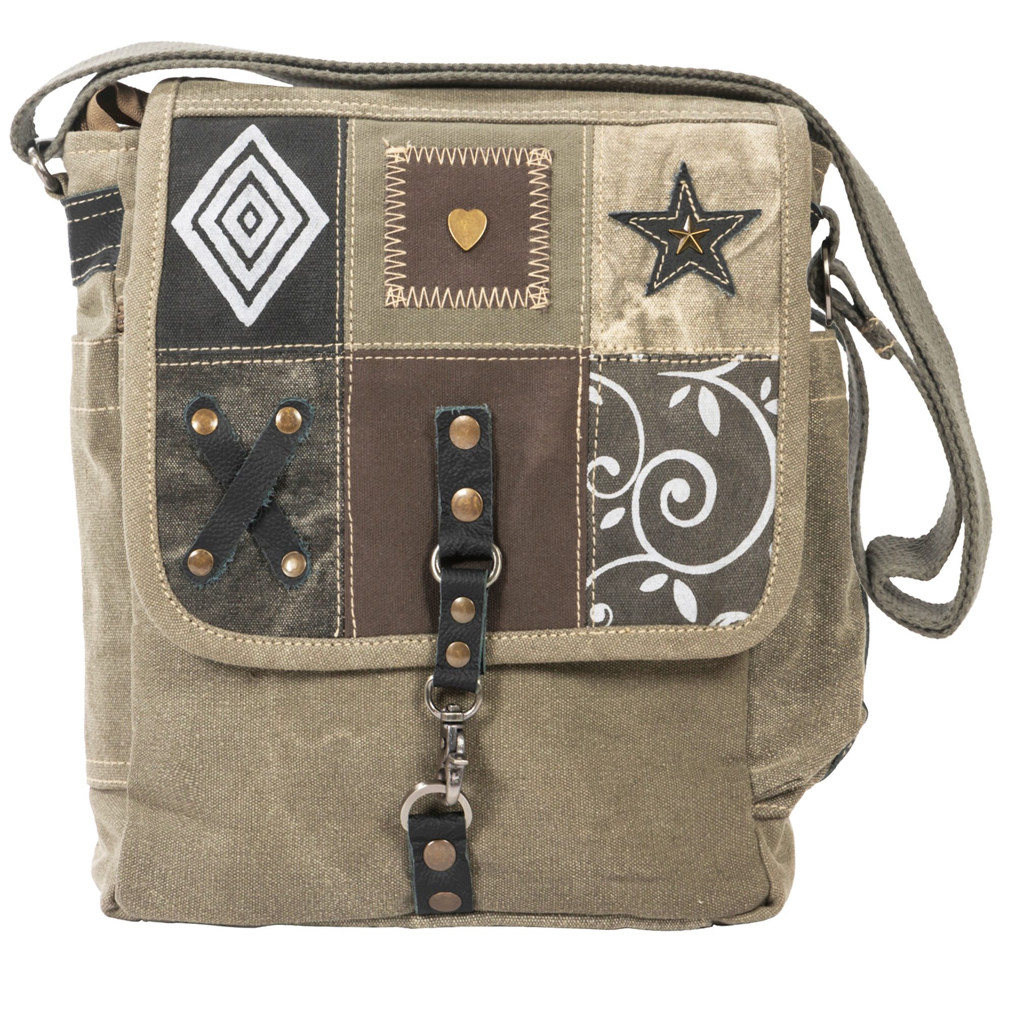 Umhängetasche Sunsa Damen Umhängetasche. Canvas Messenger Tasche in Patchwork Design