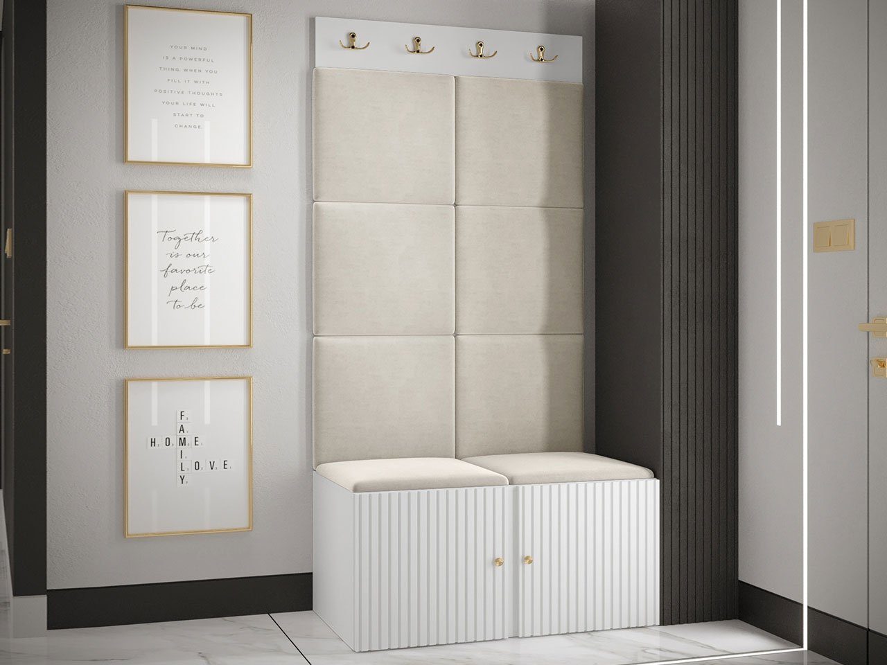 MIRJAN24 Garderoben-Set Orion Ryfel Slim IV, (Schuhschrank, Kleiderhakenbre günstig online kaufen