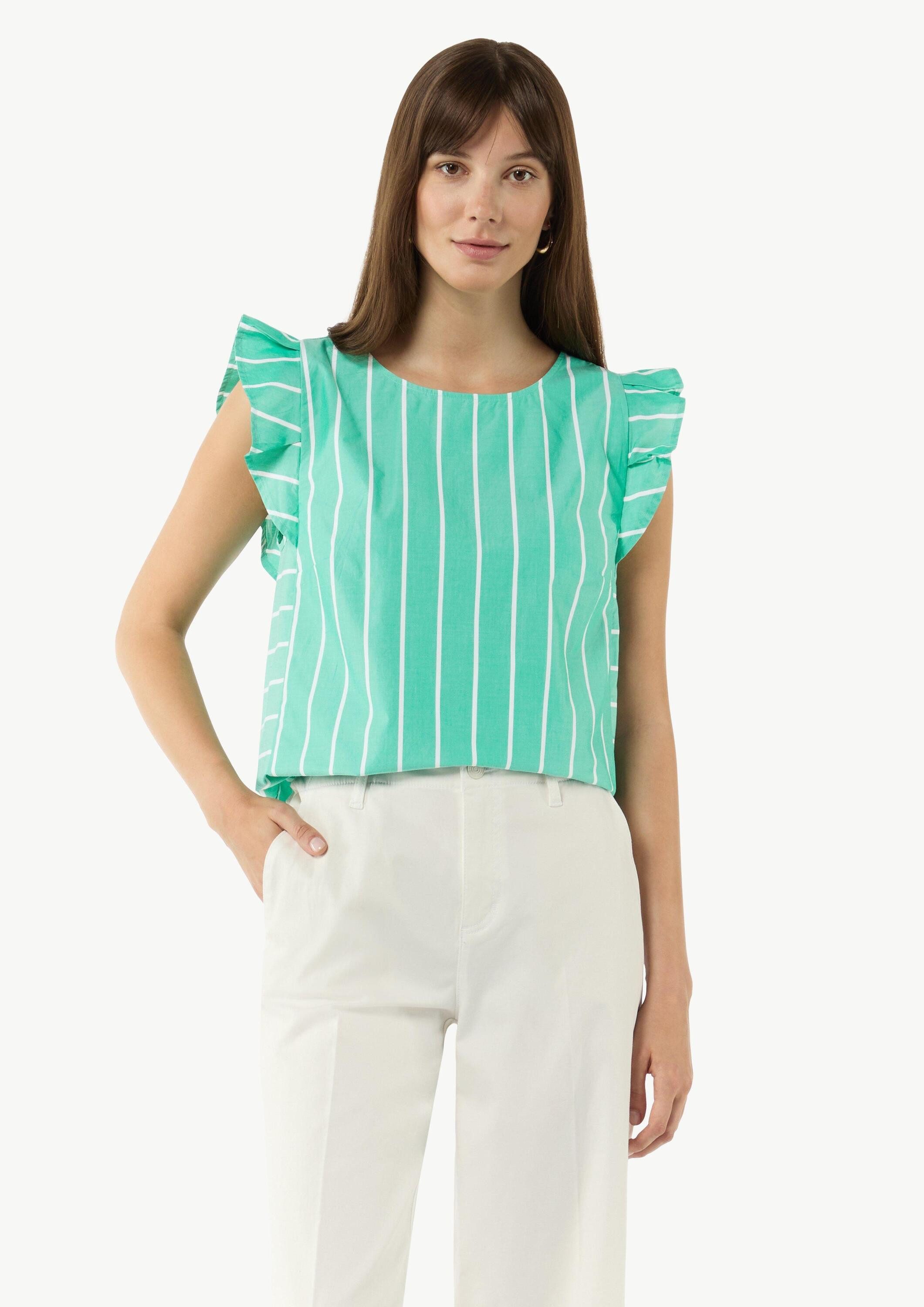 comma Blusentop Bluse Gestreifte Baumwollbluse mit günstig online kaufen