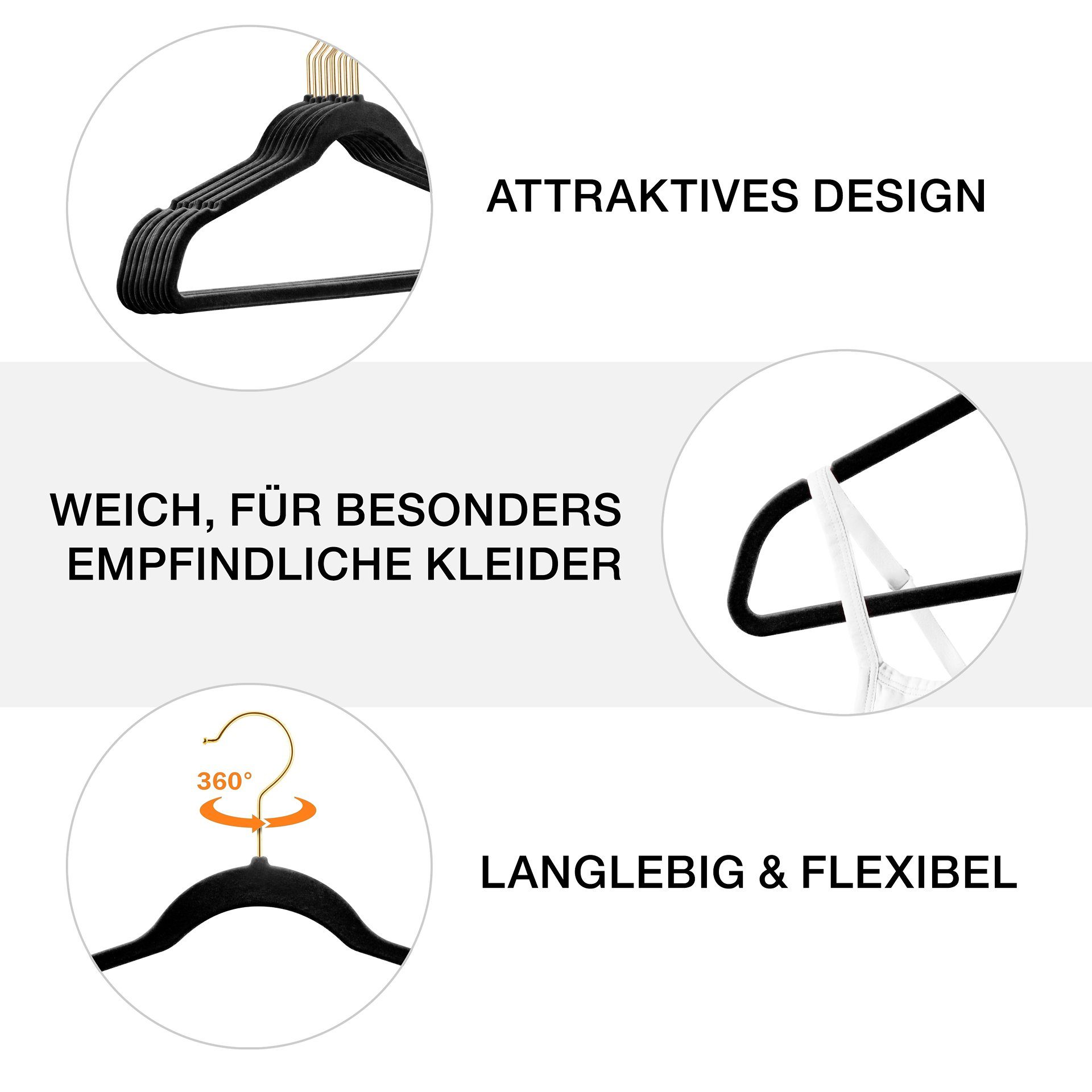 StickandShine Kleiderbügel 25 Stück Samt Kleiderbügel günstig online kaufen