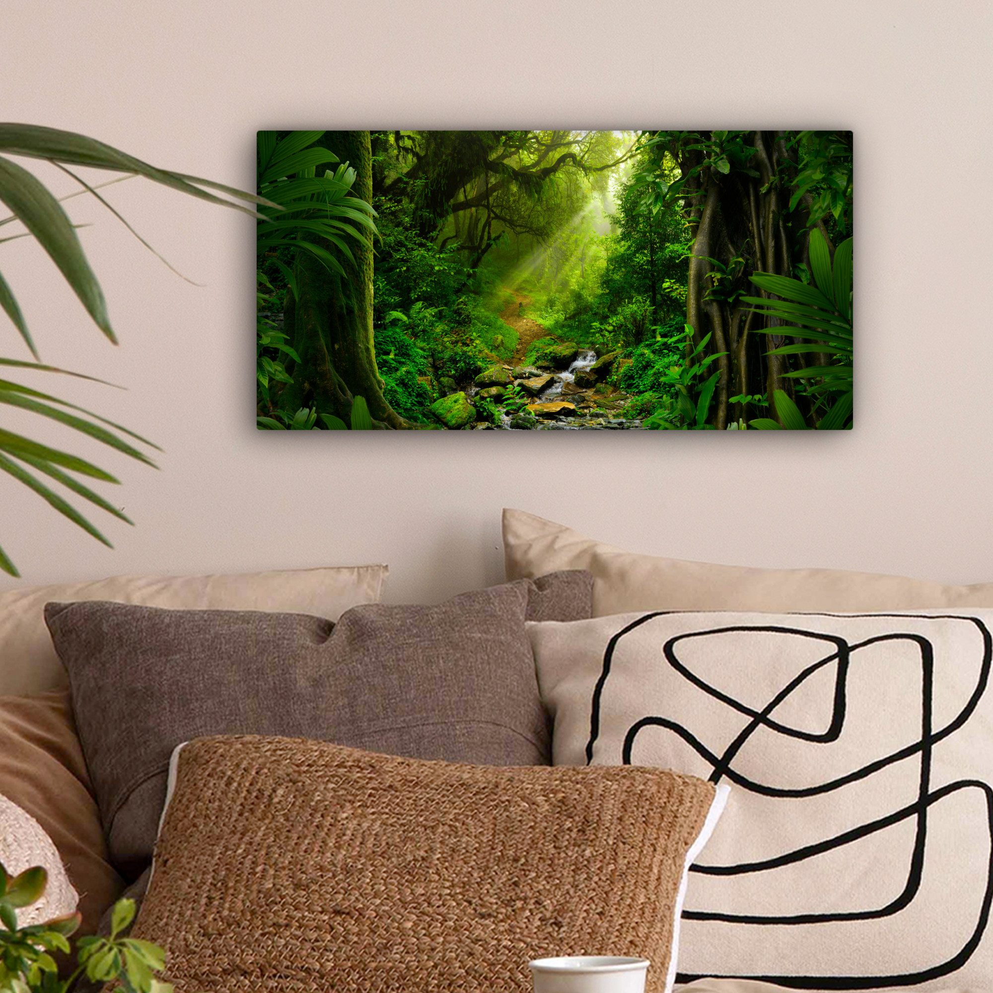 OneMillionCanvasses® Leinwandbild Panorama Dschungel - Wasser günstig online kaufen