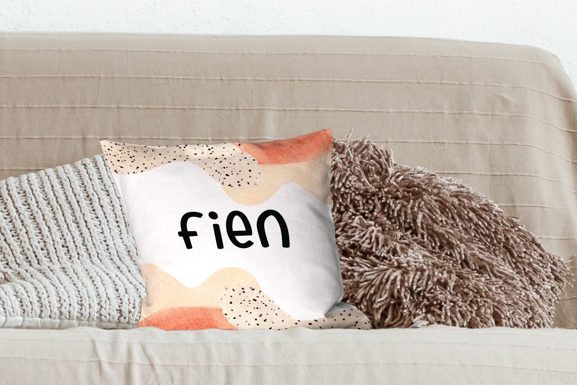 MuchoWow Dekokissen Fien - Pastell mit Zierkissen für Deko, Füllung Wohzimmer, - Schlafzimmer, Sofakissen Mädchen