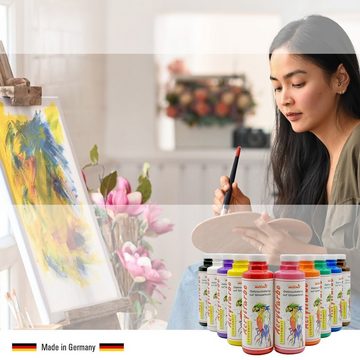 creative malmit® Acrylfarbe Acrylfarben 10er Set je 500 ml Künstlerfarben Acryl Malfarben