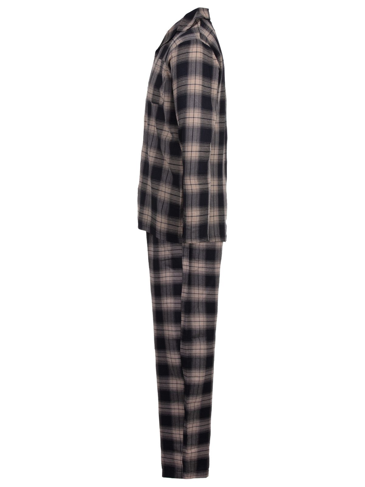 Henry Terre Schlafanzug Pyjama Set Langarm - kariert