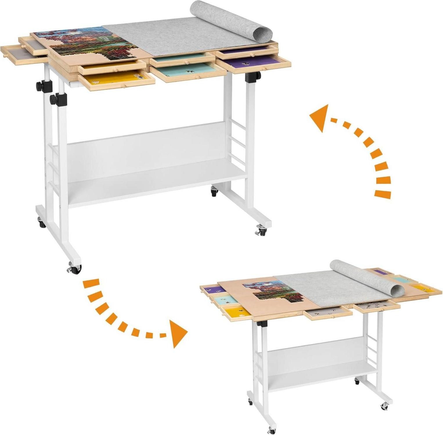 Klapptisch Puzzletisch klappbare Tischplatte höhenverstellbar Filzbezug