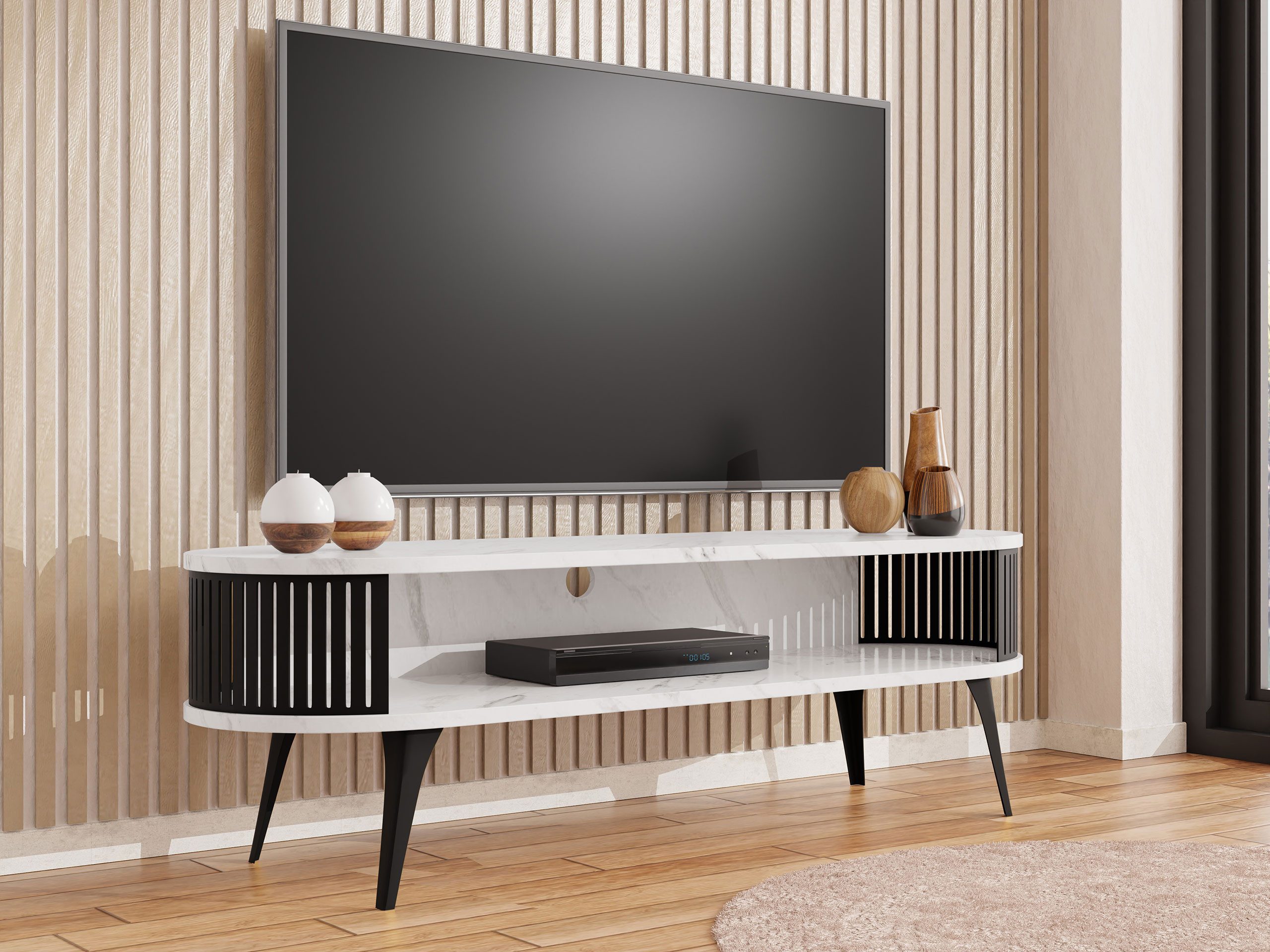 MIRJAN24 TV-Schrank Roenni Oval (mit Regal) günstig online kaufen