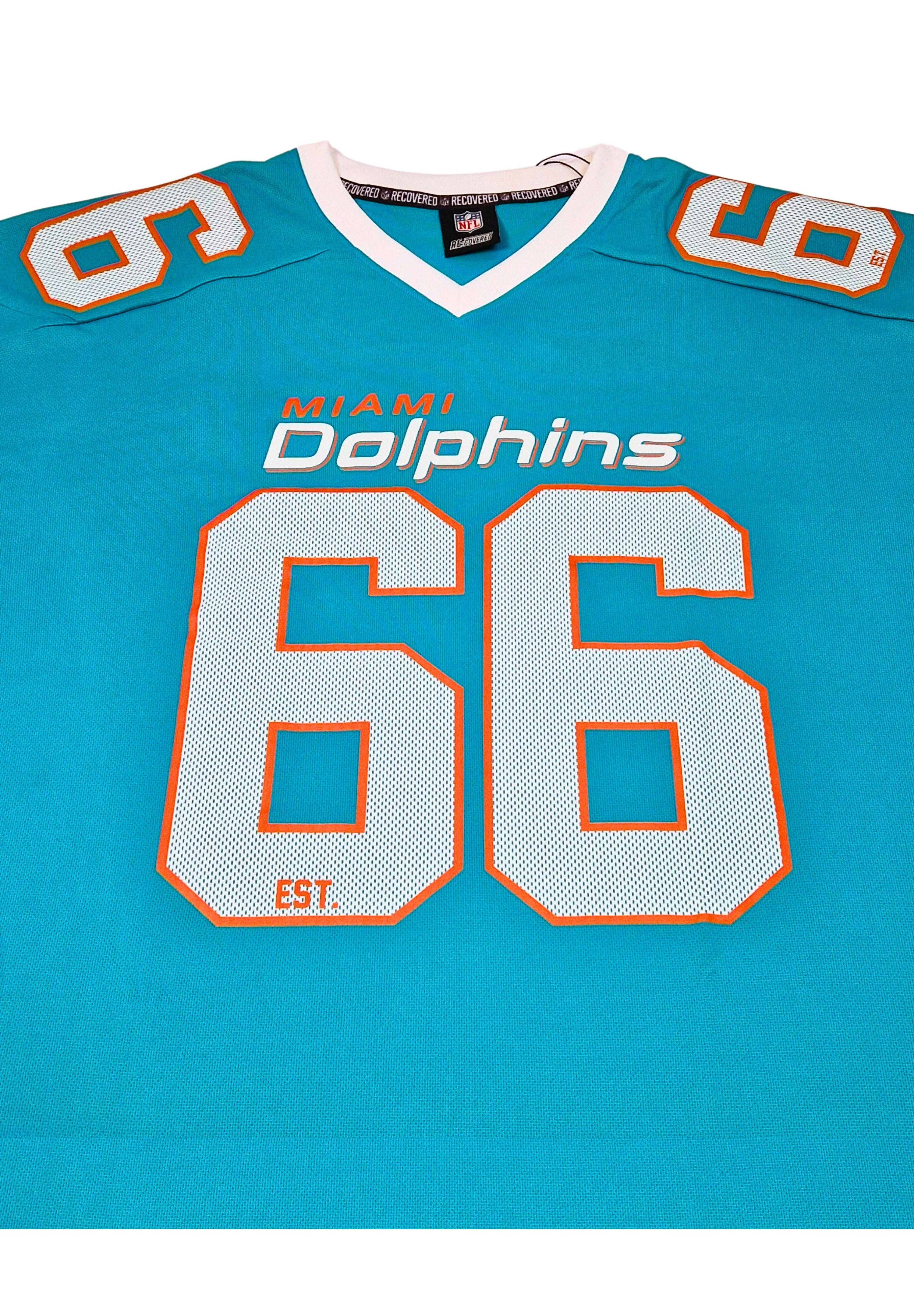 Recovered T-Shirt Miami Dolphins NFL Mesh Oversized Top Jersey Trikot Türkis Recovered (1-tlg)