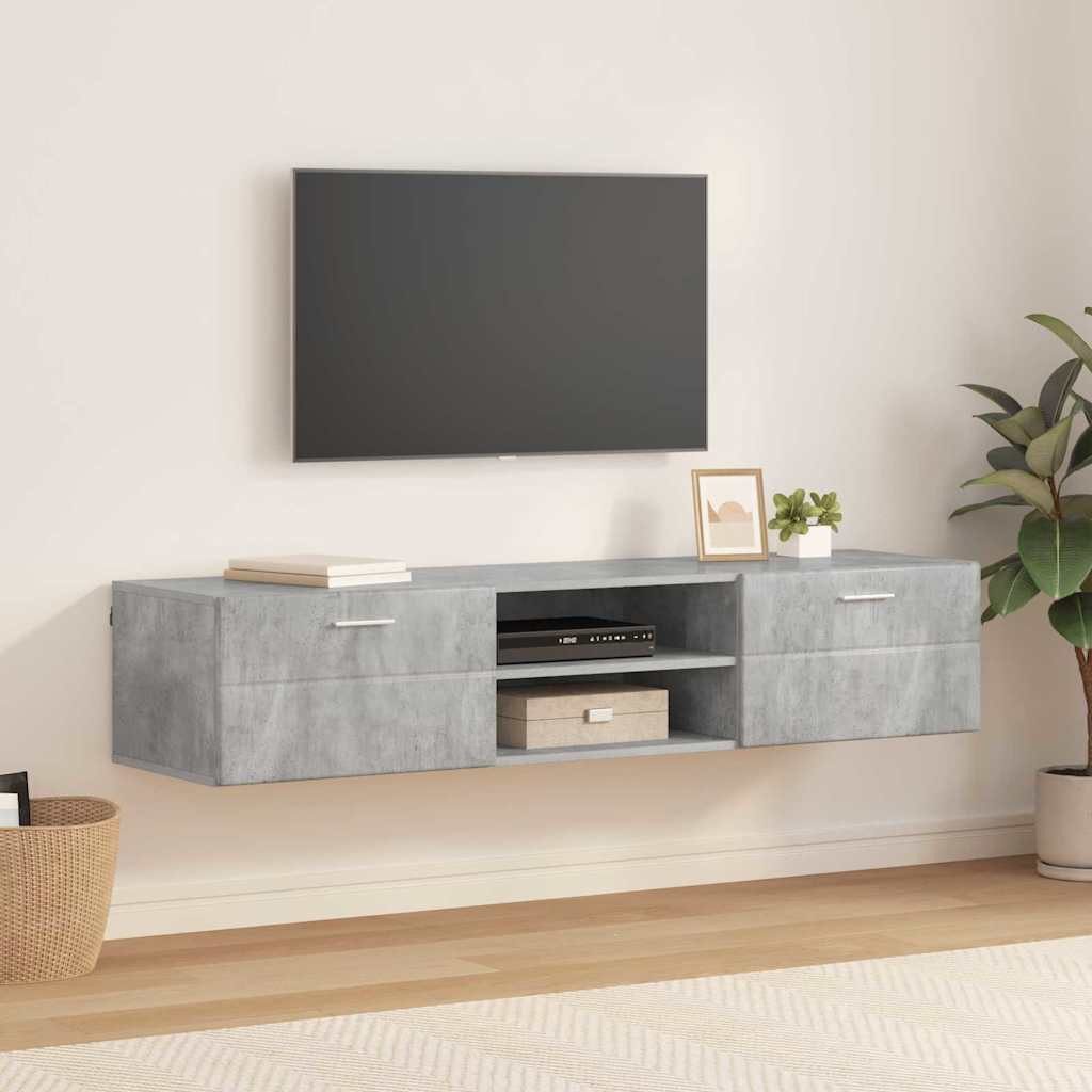 vidaXL Wandhängeschrank, Holzschrank Beton Grau 150 x 39 x 30 cm Holzwerkstoff
