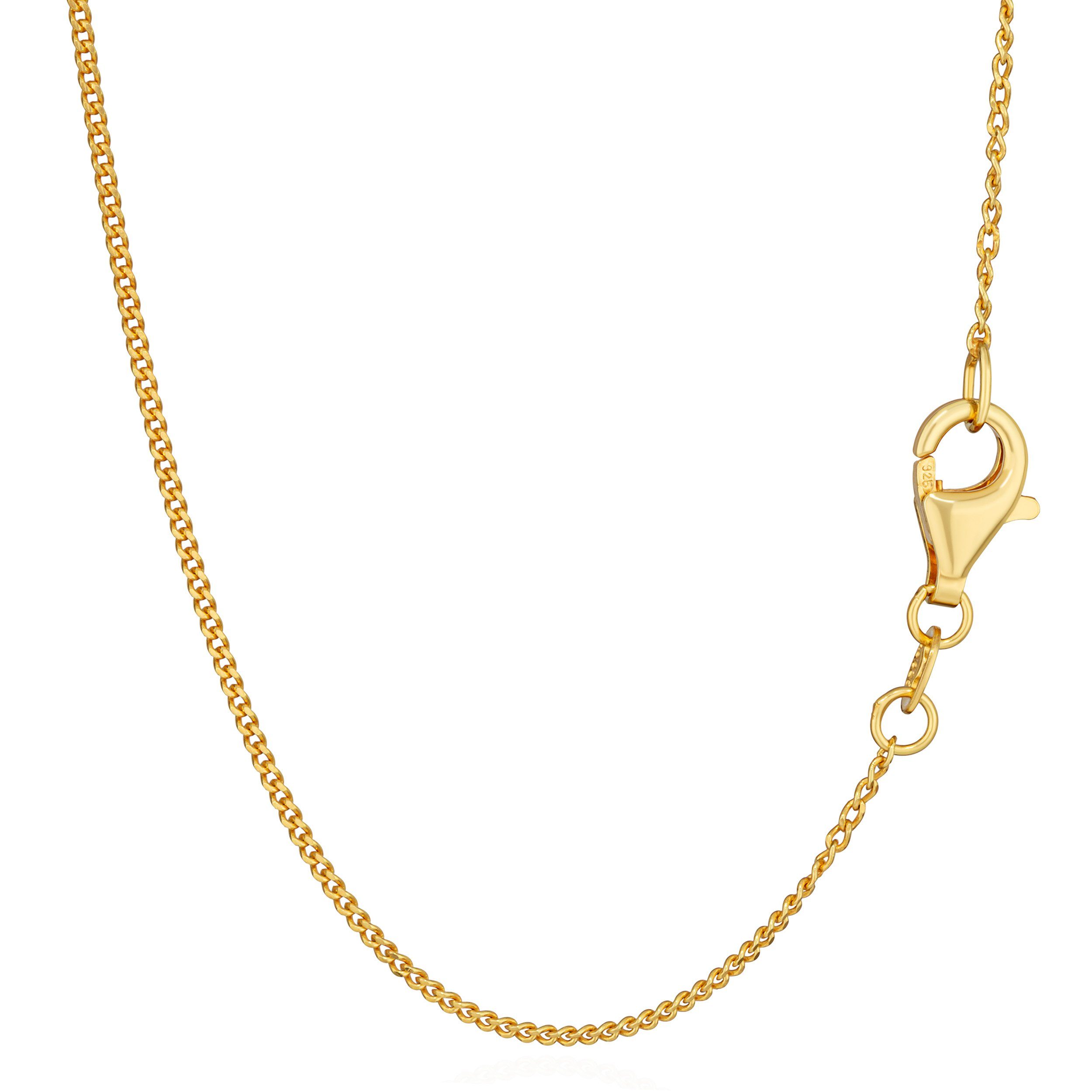 NKlaus Silberkette Halskette 45cm Panzerkette diamantiert 925 Silber Gelbgo günstig online kaufen