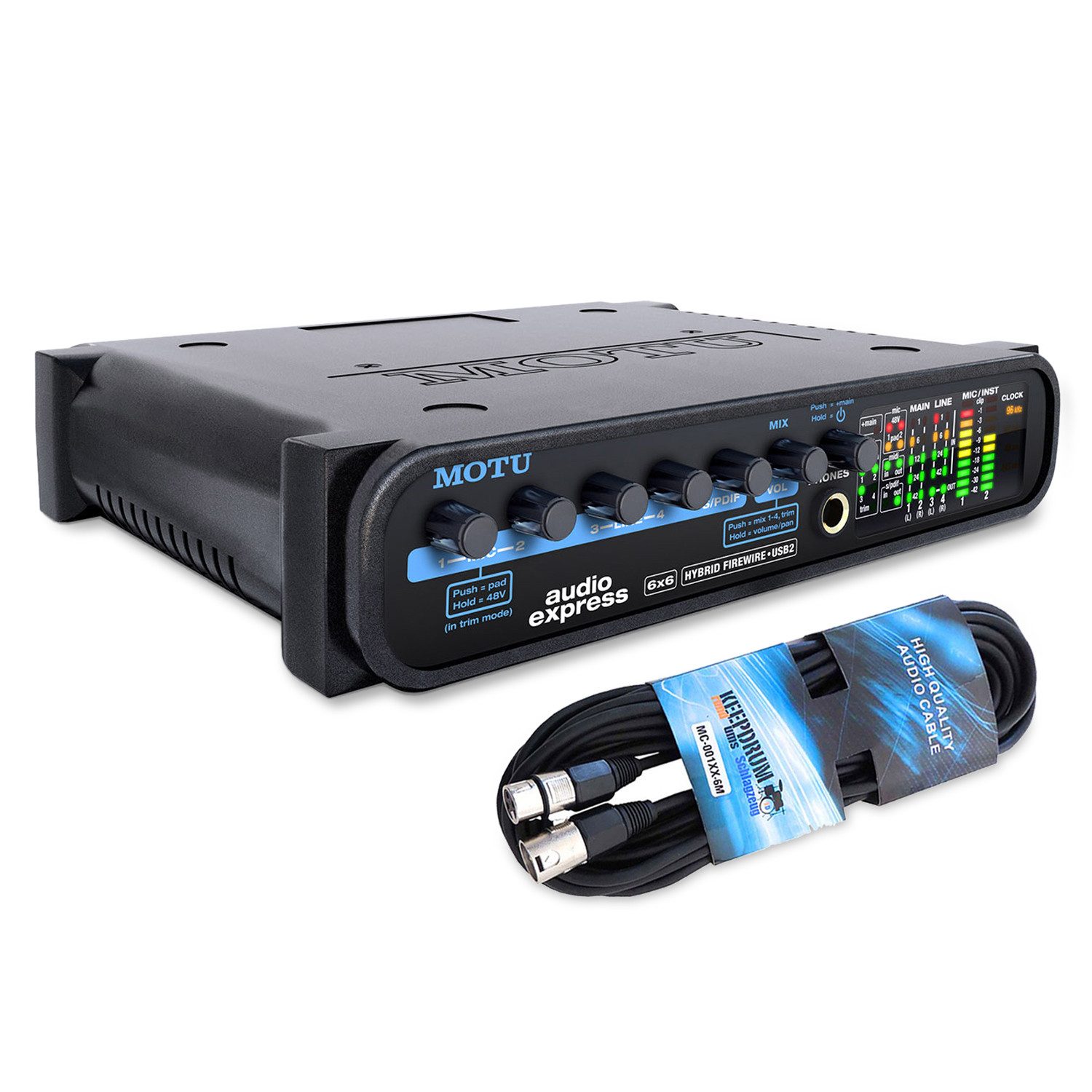 Motu-Audio Motu Audio-Interface Audio Express Hybrid mit XLR-Kabel Digitales Aufnahmegerät (Vorteils-Set mit XLR-Kabel)