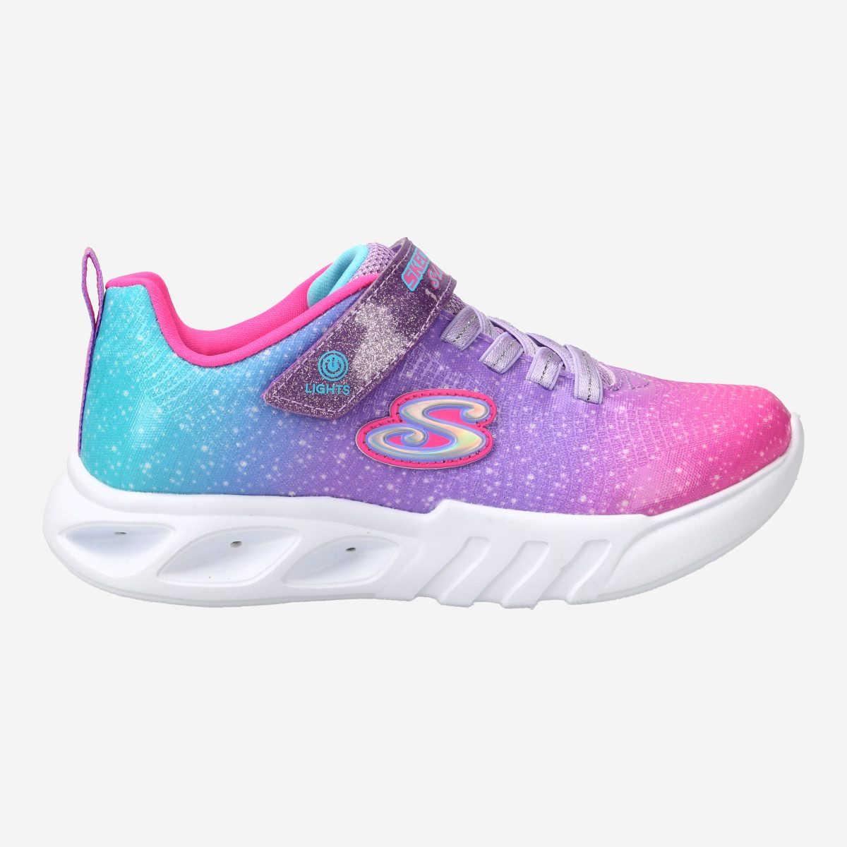 Skechers 303703L PKMT FLICKER FLASH, Klett in Pink für Kinder Klettschuh