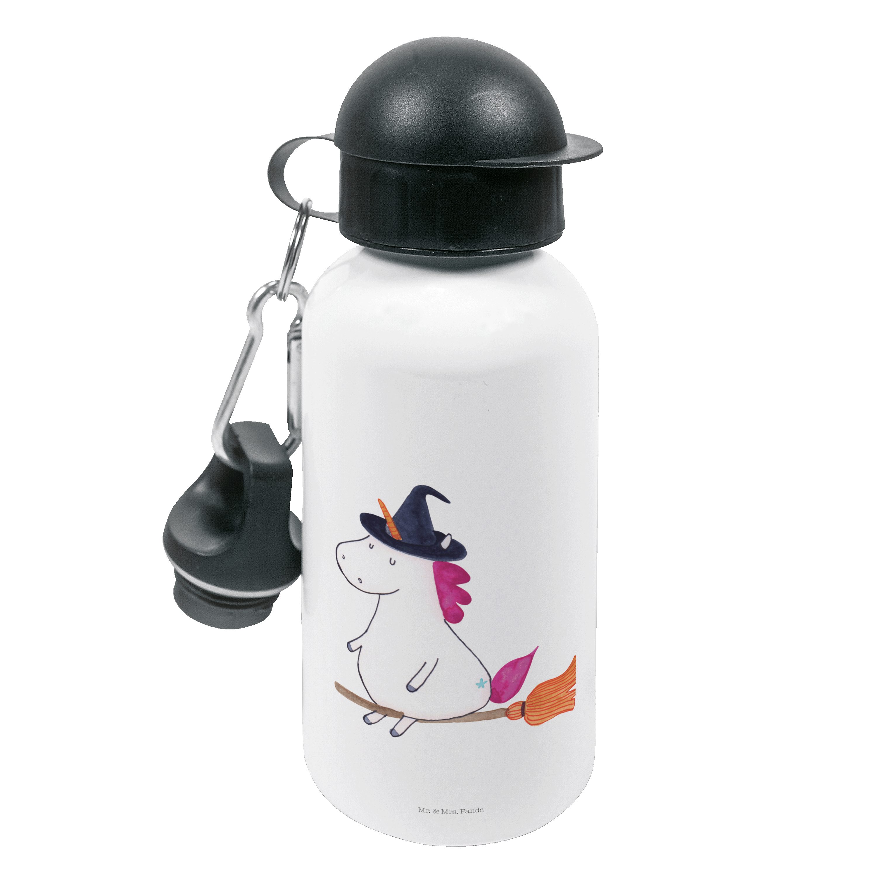 Mr. & Mrs. Panda Trinkflasche Einhorn Hexe - Weiß - Geschenk, Kindertrinkflasche, Unicorn, Ehefrau