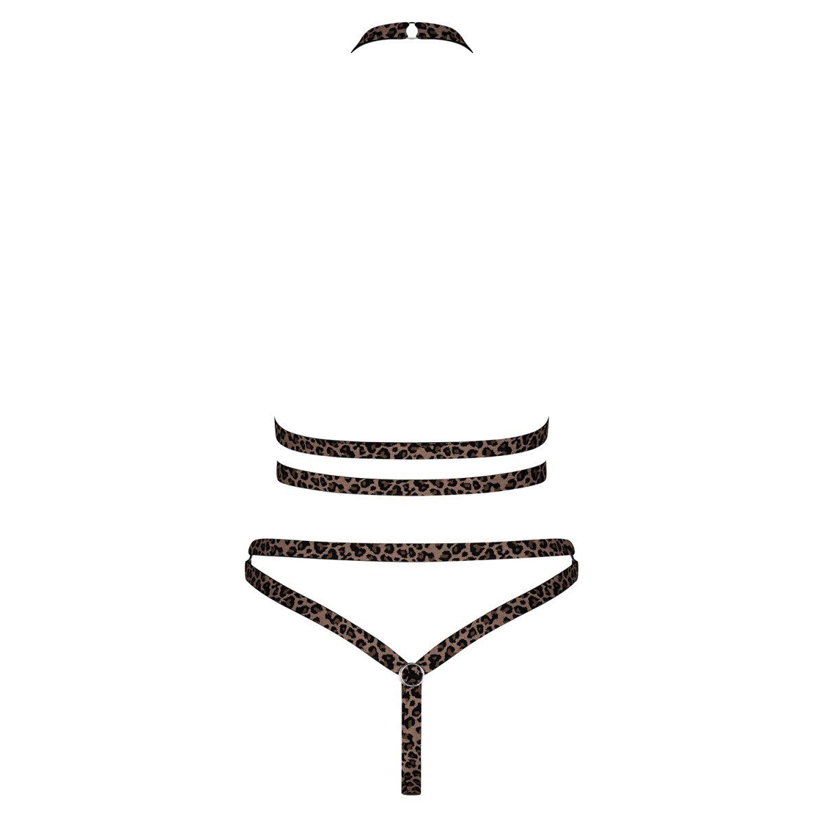 Obsessive Plus Erotik-Harness brown OB Size 2pcs - set Tigrita (XXL)