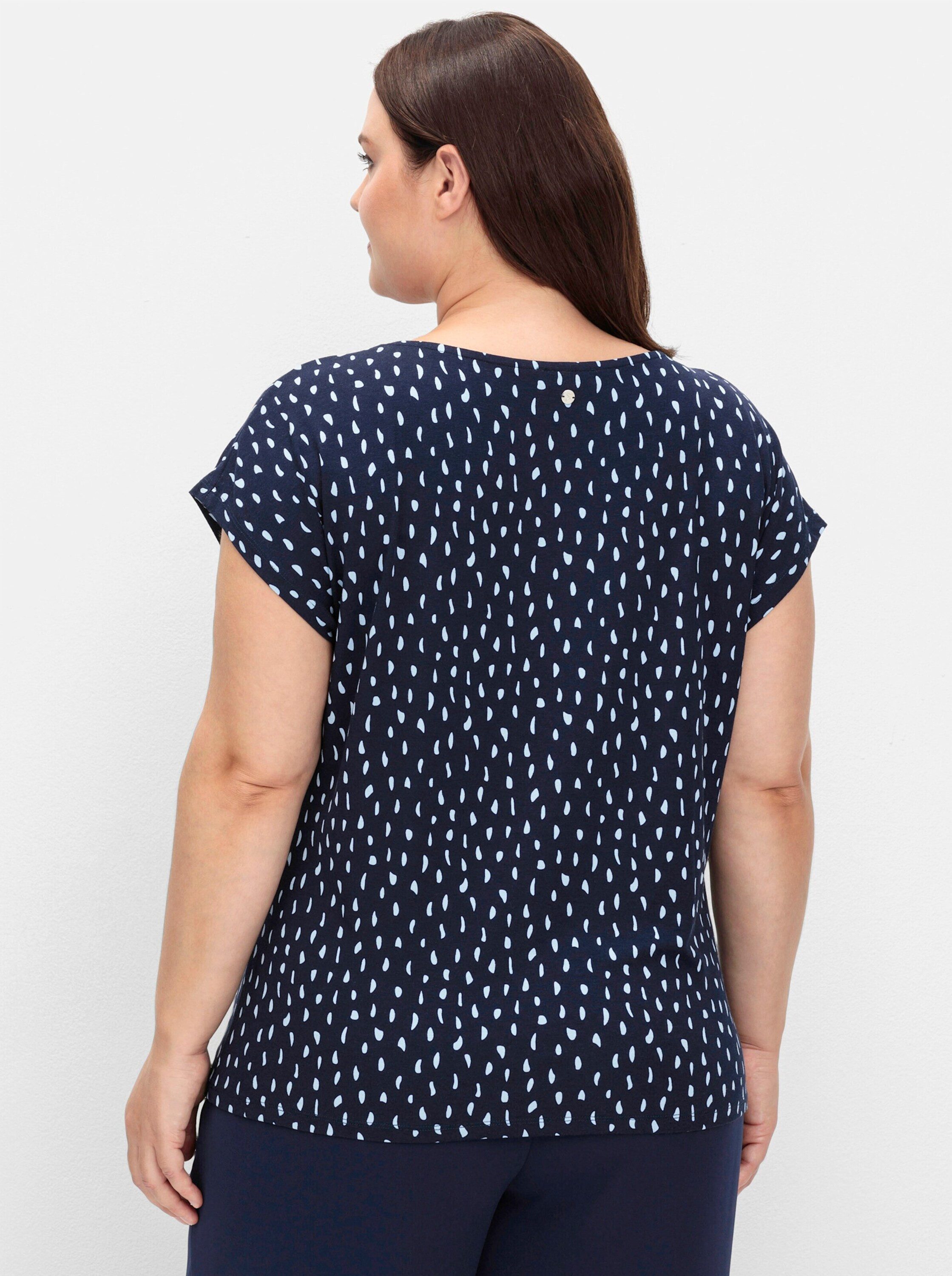 Sheego T-Shirt Kurzarmshirt Kurzarm mit Minimal-Alloverdruck günstig online kaufen