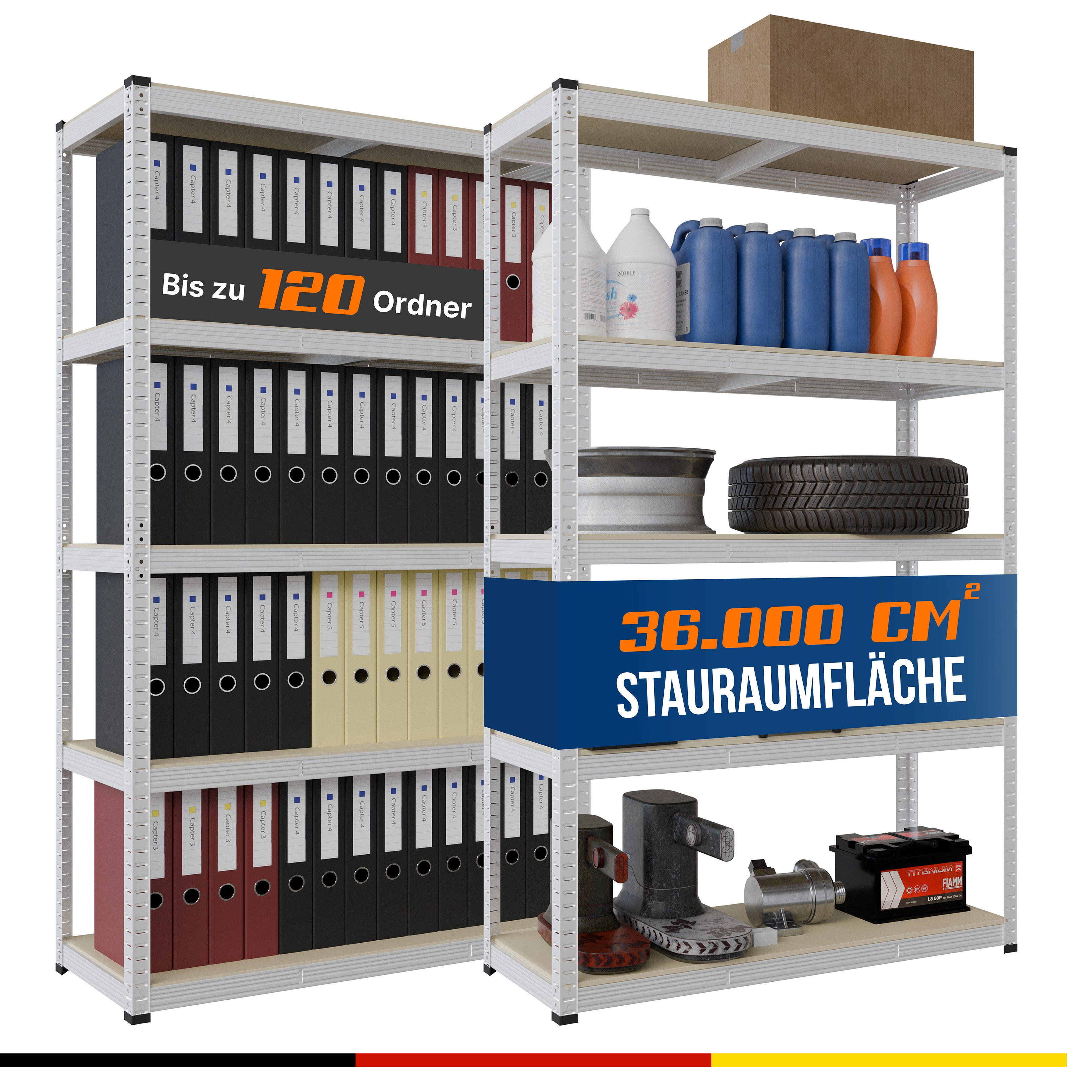 2mGoods Schwerlastregal 2er Set robustes Metall-Lagerregal, günstig online kaufen