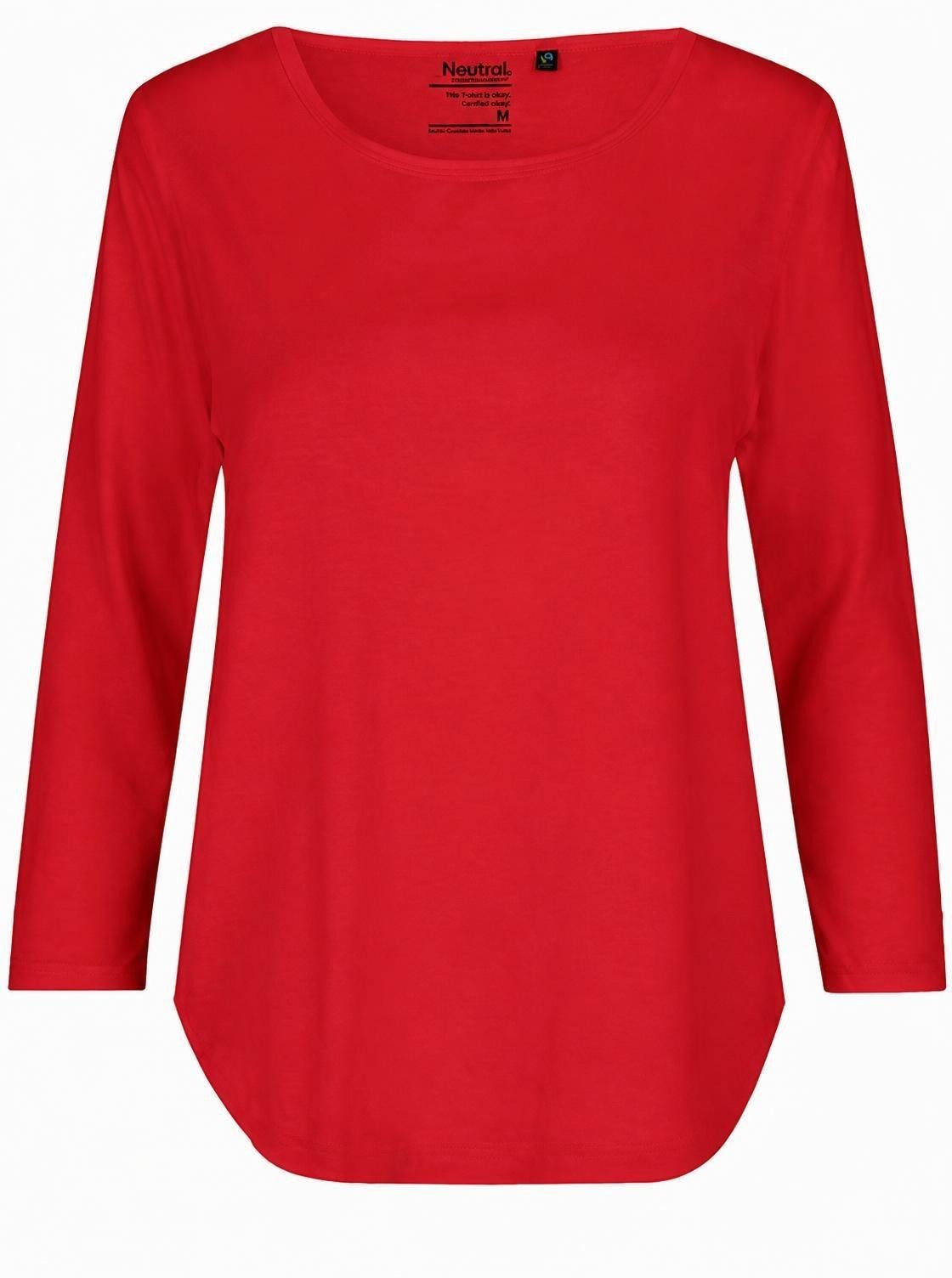 Neutral Langarmshirt Damen Three Quarter Sleeve T-Shirt - 3/4-Ärmel