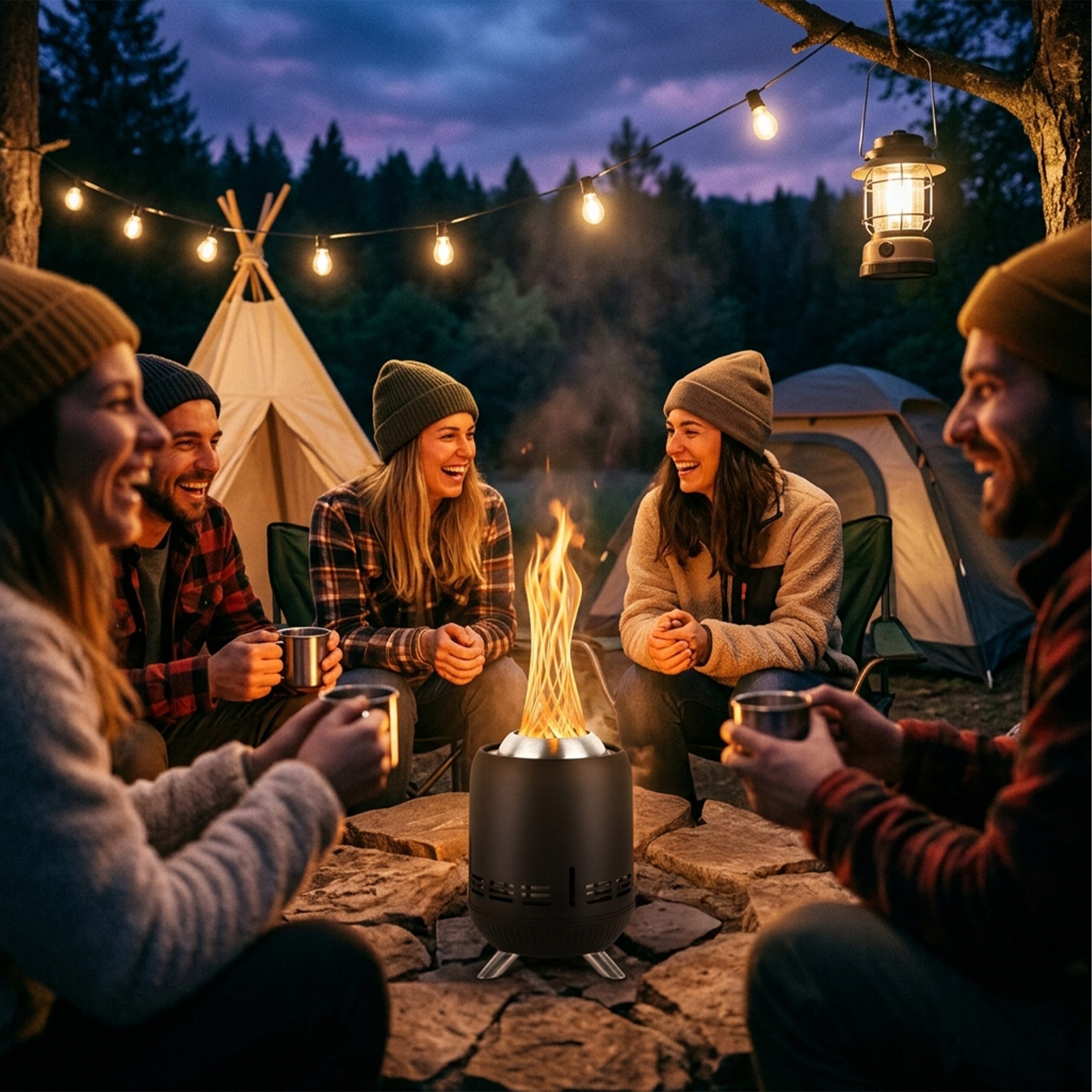 relaxdays Feuerschale Tischkamin ohne Rauch Ø16,5 cm