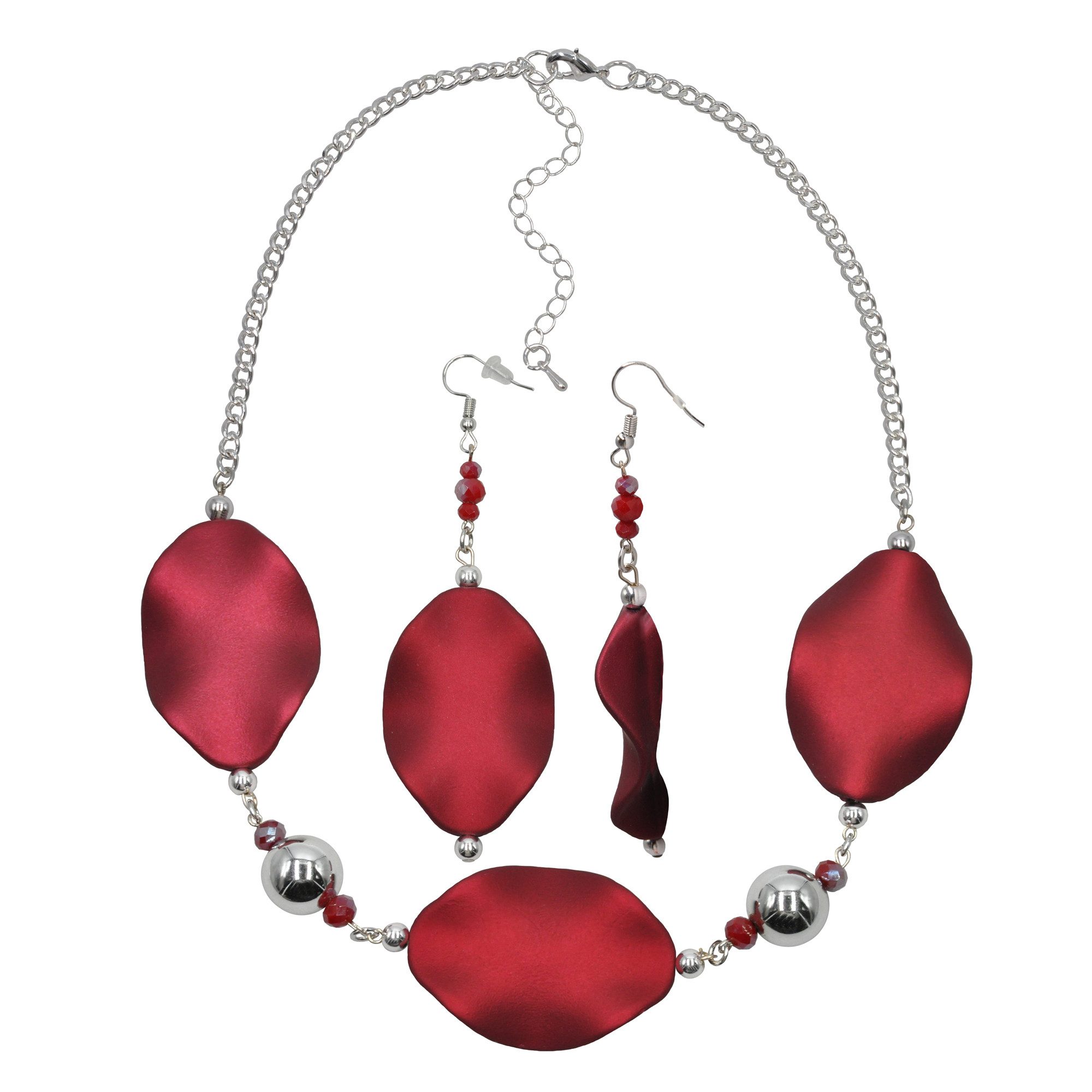 Steuer Paar Ohrhänger Metall glanz Glasstein bordeaux rot günstig online kaufen