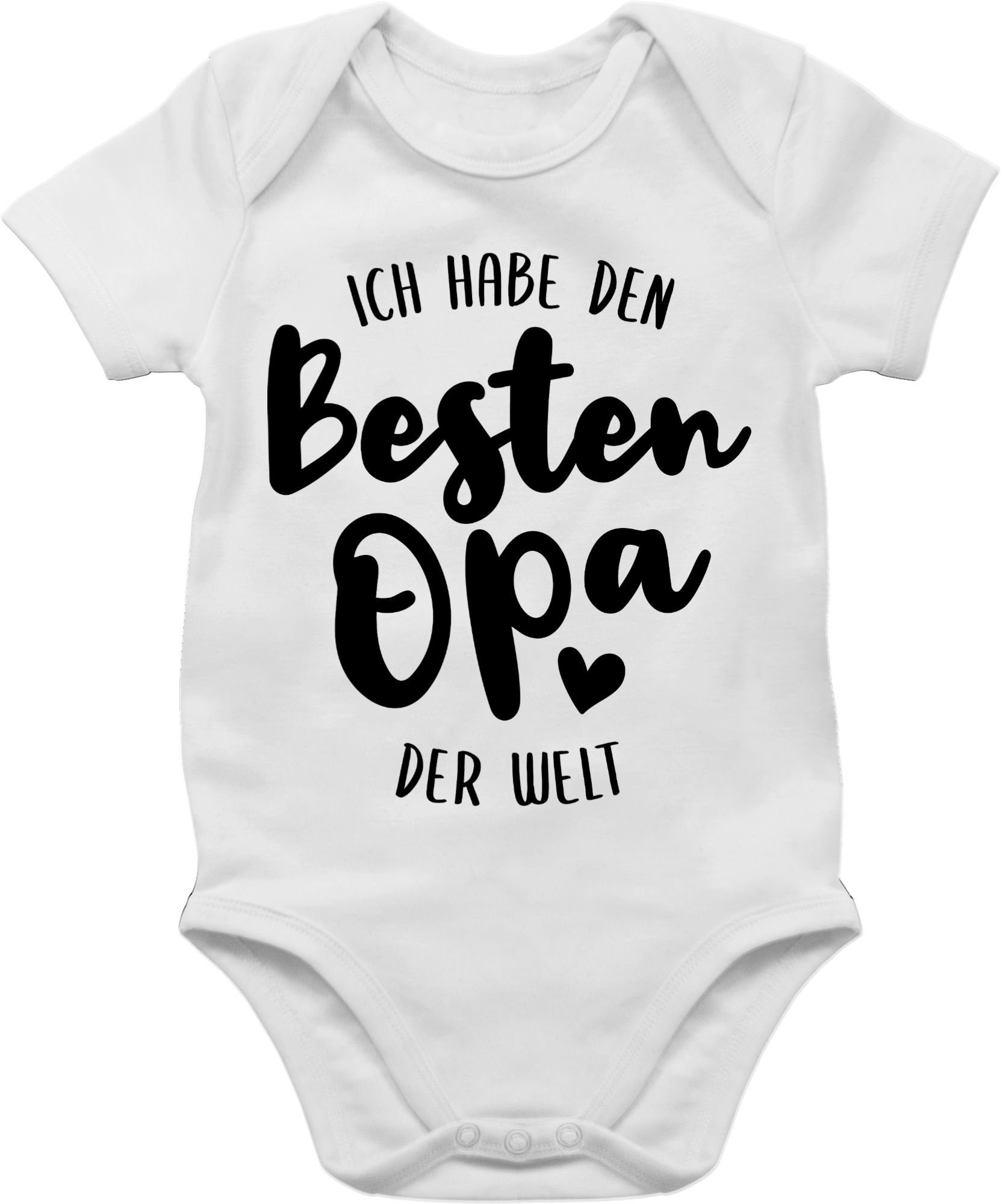 Shirtracer Shirtbody Ich habe den besten Opa der Welt schwarz Strampler Baby Mädchen & Junge