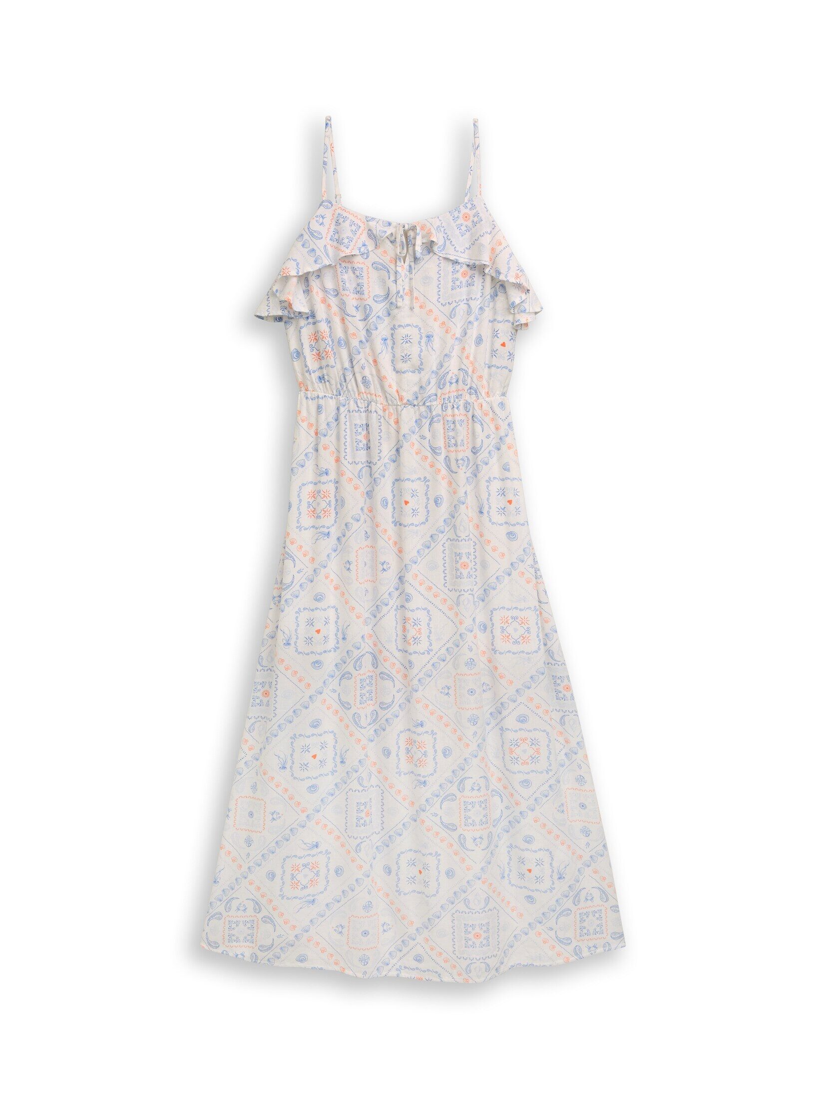 TOM TAILOR Denim Sommerkleid Kleider & Jumpsuits Midi-Kleid mit Leinenanteil