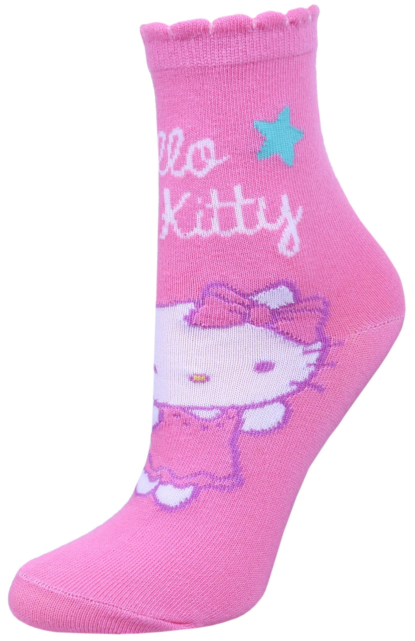 Sarcia.eu Haussocken Dunkelpinke Mädchensocken mit Motiv von Hello Kitty 2-3 Jahr