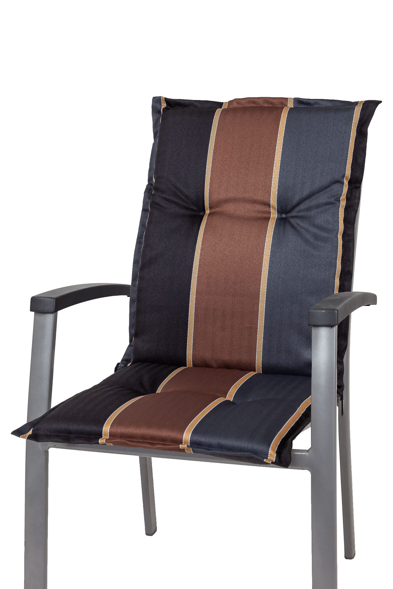 Sun Garden Sesselauflage Niederlehner Naxos 20536-800 schwarz-grau-braun 105x49x6 cm Sun Garden