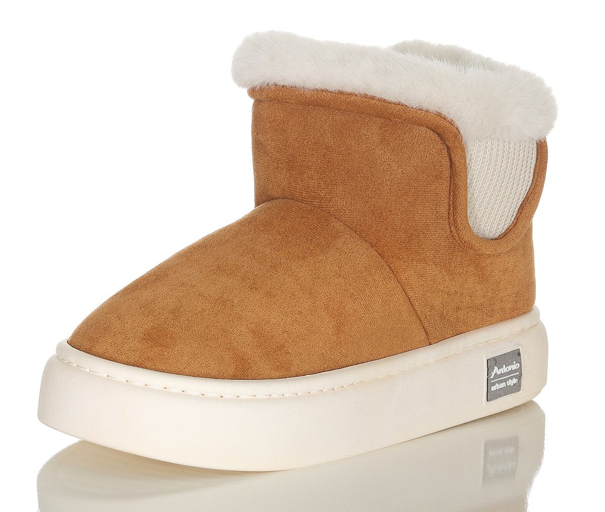 Antonio Damen Hausschuhe 804 38-39 Camel Hüttenschuhe
