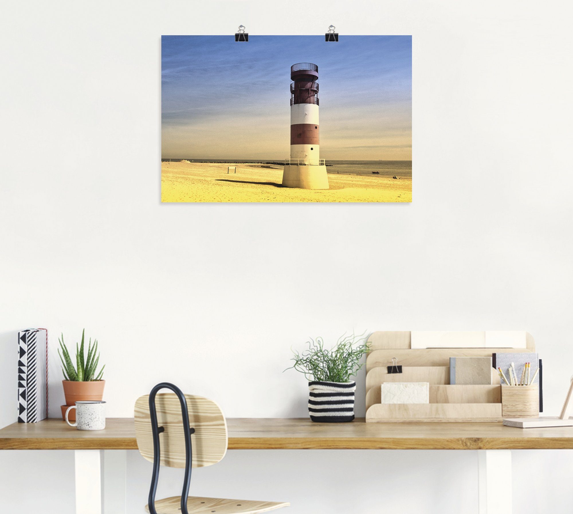 Artland Wandbild »Leuchtturm auf Helgoland Düne«, Gebäude (1 Stück), in vielen Größen & Produktarten - Alubild / Outdoorbild für den Außenbereich, Leinwandbild, Poster, Wandaufkleber / Wandtattoo auch für Badezimmer geeignet-HomeTrends