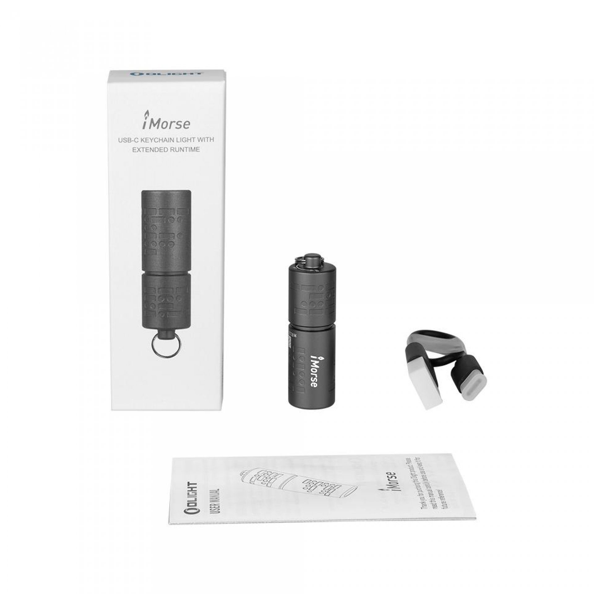 OLIGHT Taschenlampe Grey Lumen Lampe Schlüsselbund iMorse 180 Gunmental Reichweite 48m