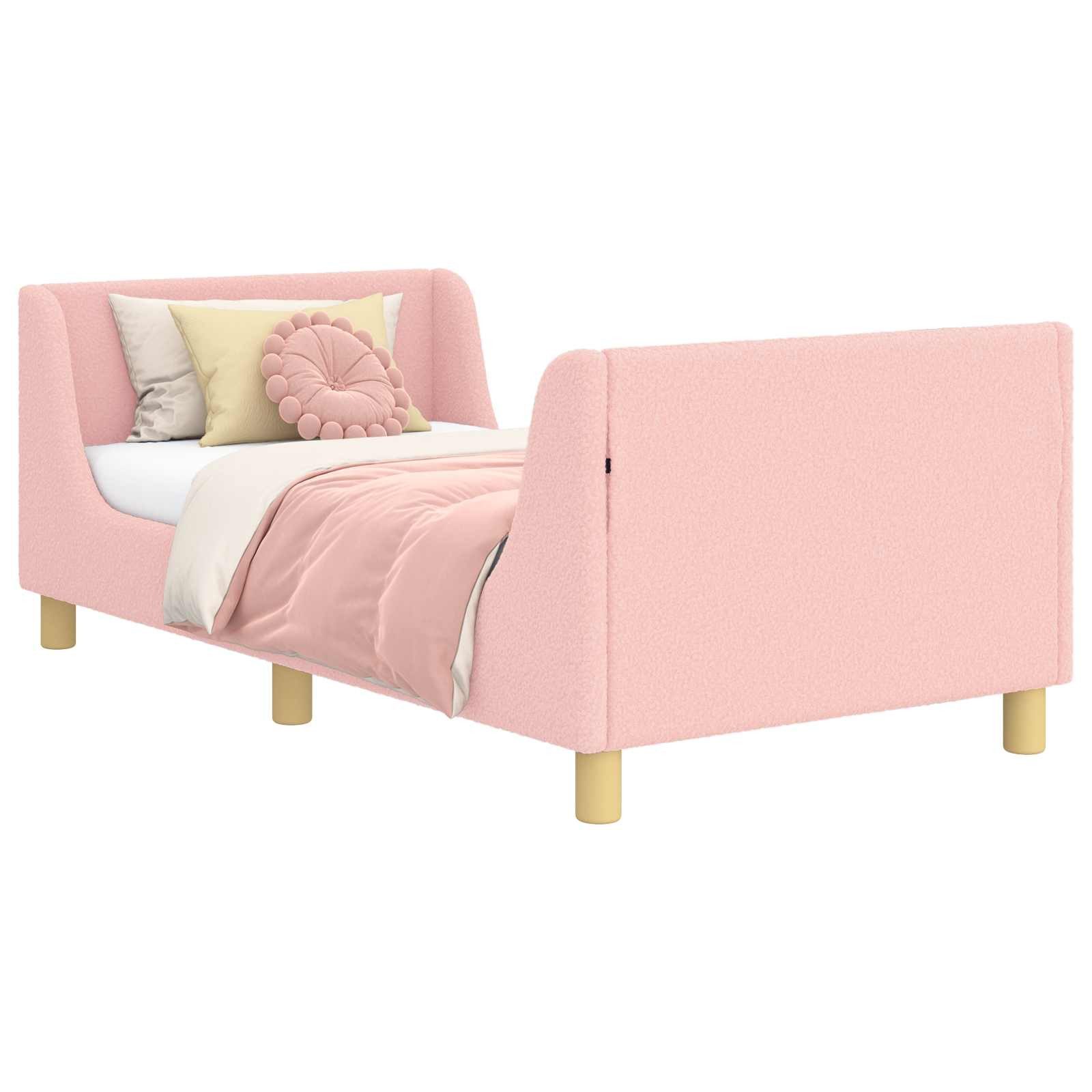 vidaXL Bett Kinderbettgestell mit Kopfteil Rosa 80 x 160 cm Schafstoff (1-t günstig online kaufen