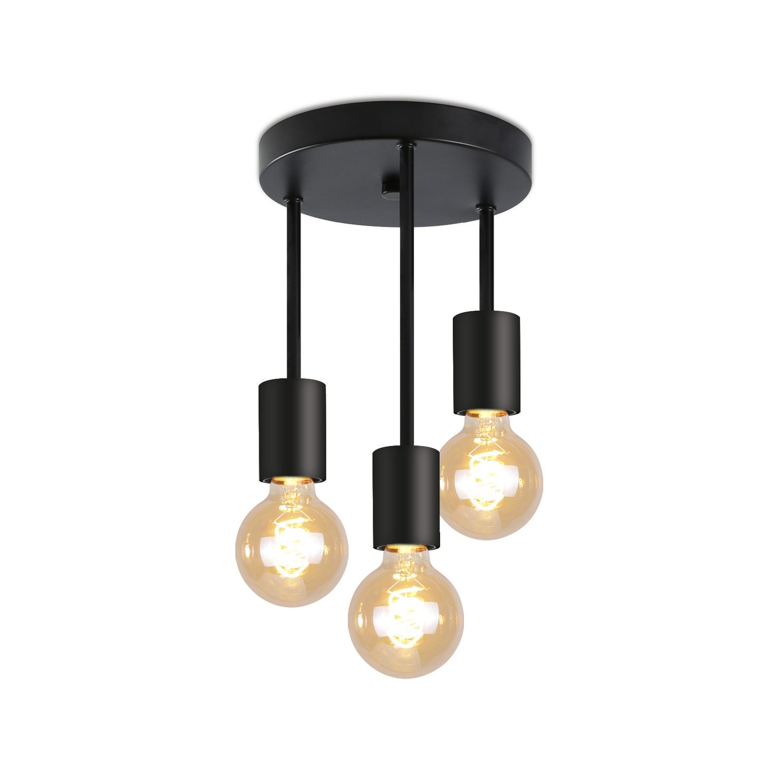 ZMH LED Deckenleuchte Schwarz - Hängend 3 Flammig Deckenstrahler E27 für Es günstig online kaufen