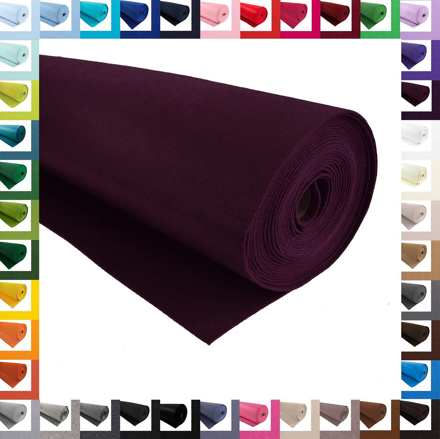 Thumbnail - maDDma Stoff Meterware Bastelfilz Filz 1m x 90cm x 1,5mm, aubergine